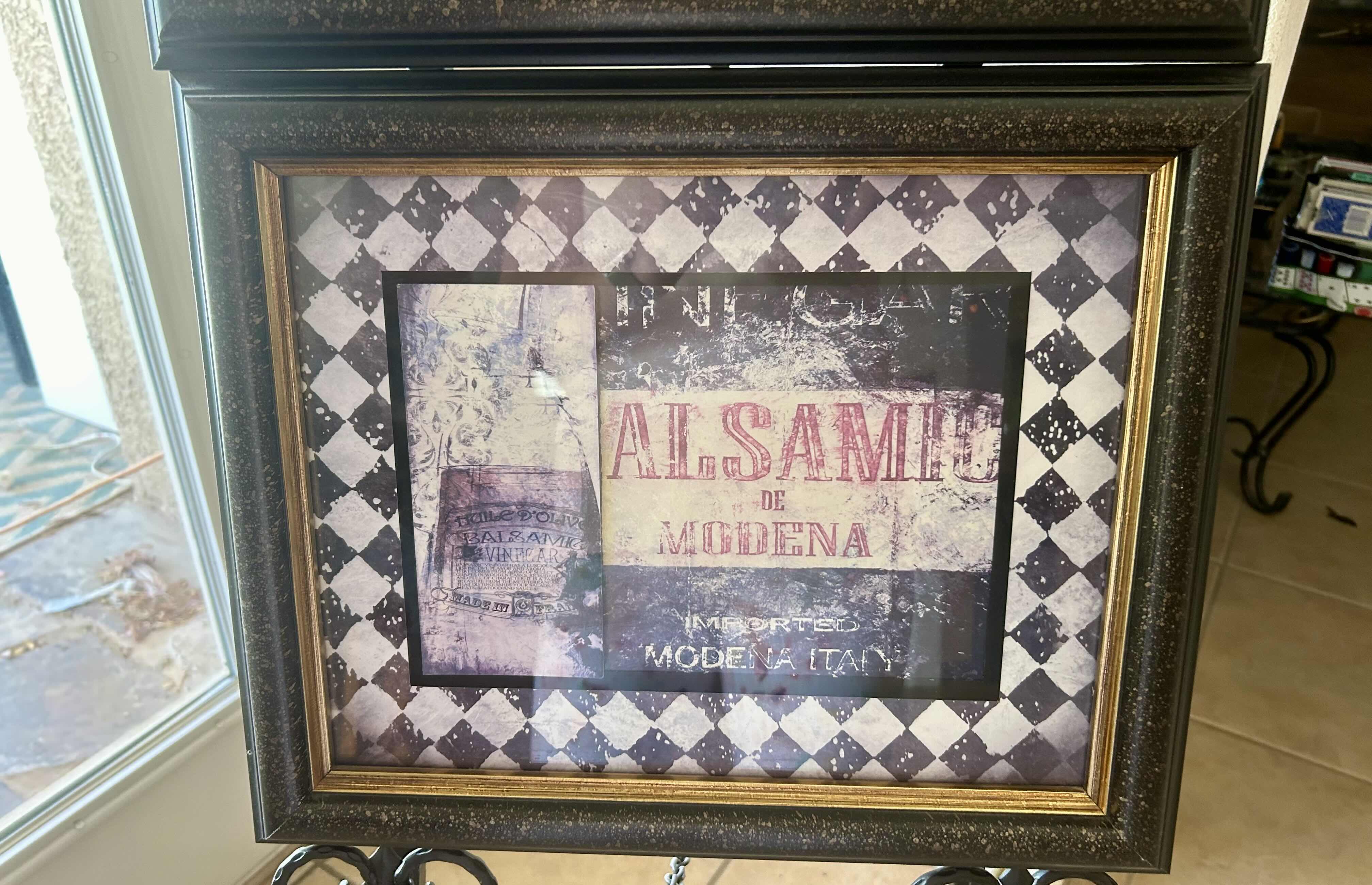 Photo 1 of 2- BLACK FRAMED "KITCHEN" ARTWORK 17” X 14” 