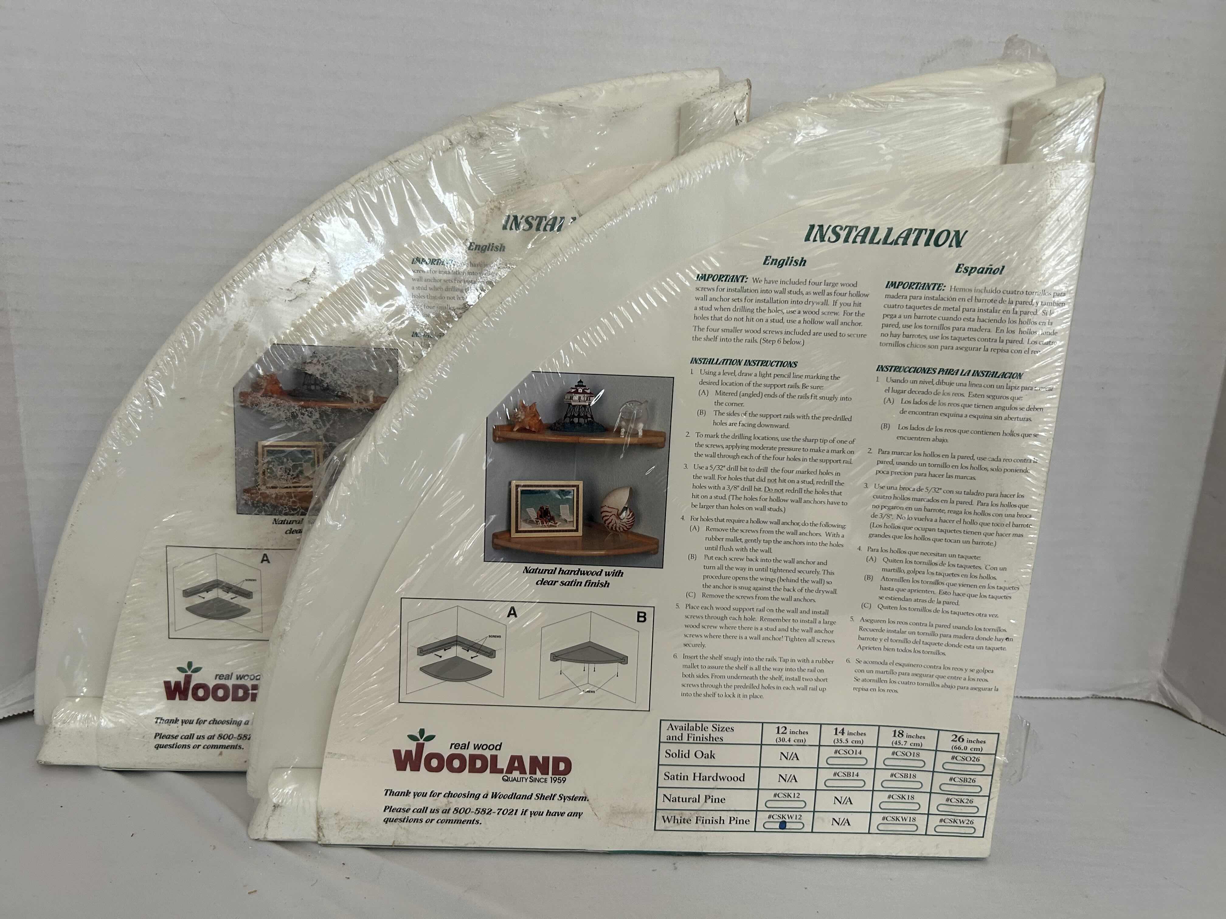 Photo 1 of 2-NIB WHITE SOLID WOOD CORNER SHELVES