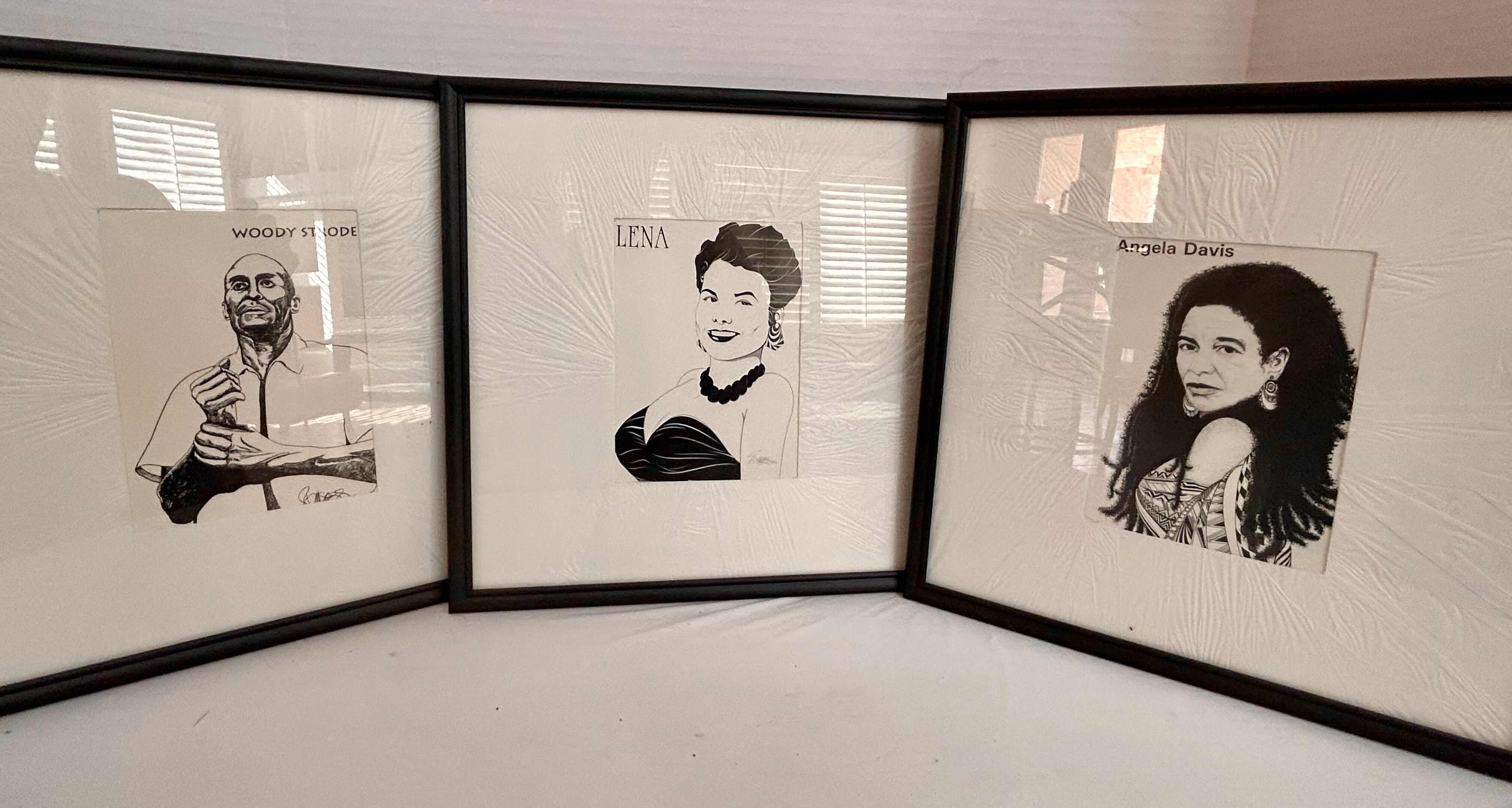 Photo 1 of 3 13” X 13” FRAMED ARTIST PRINTS IN BLACK AND WHITE