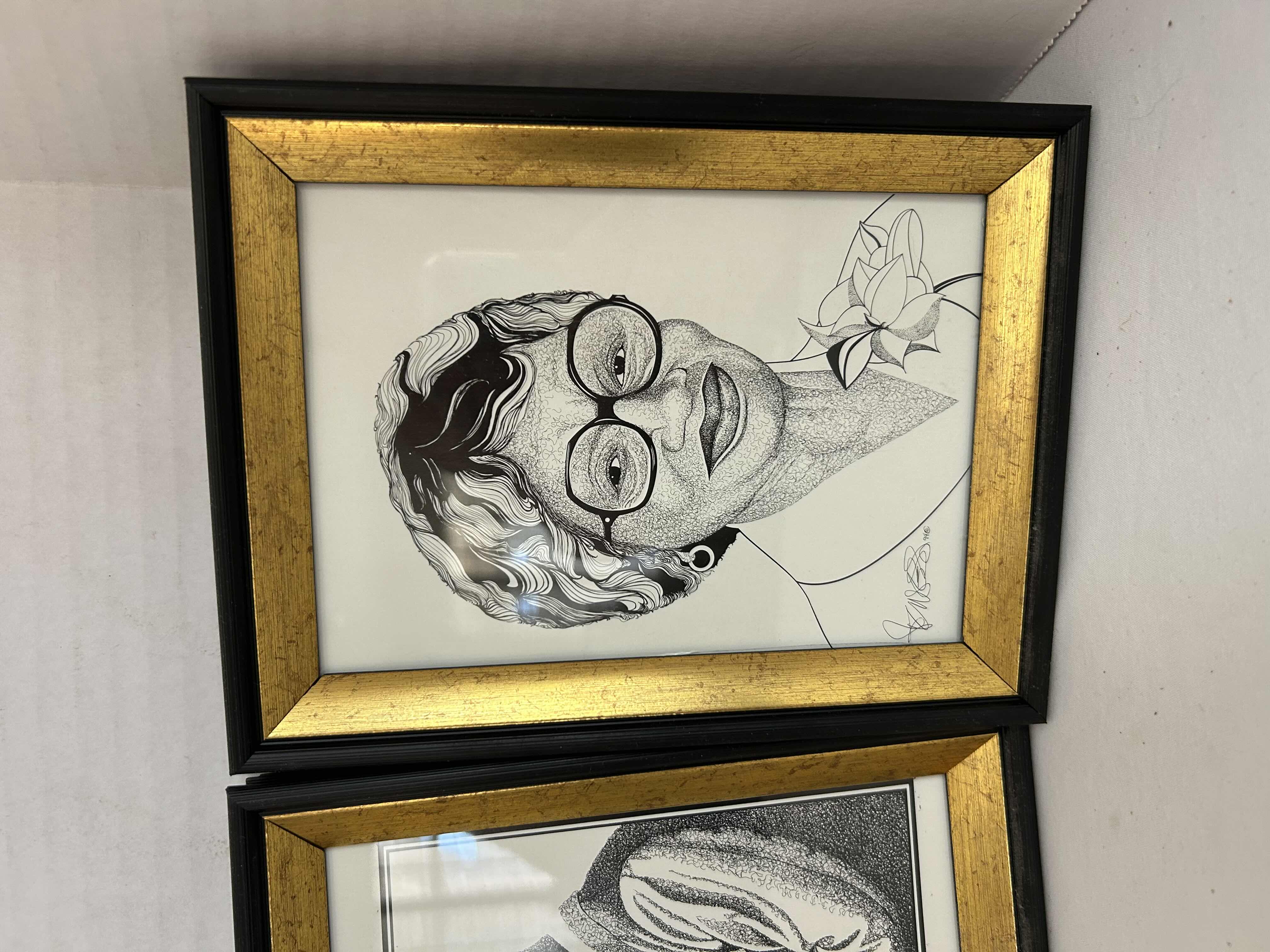 Photo 1 of 4 WES MONTGOMERY PRINTS IN BLACK AND GOLD FRAMES H8”