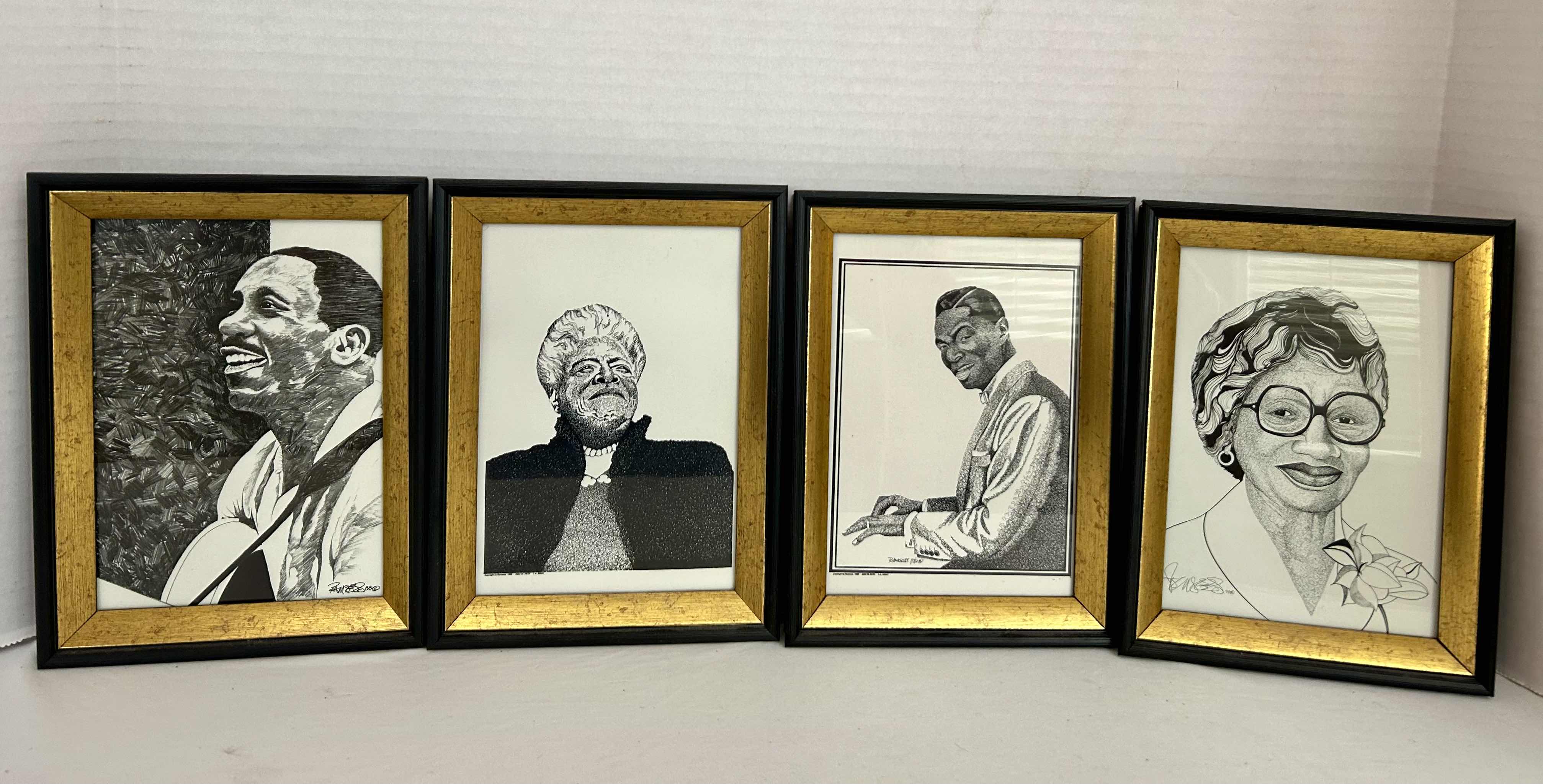 Photo 1 of 4 WES MONTGOMERY PRINTS IN BLACK AND GOLD FRAMES H8”
