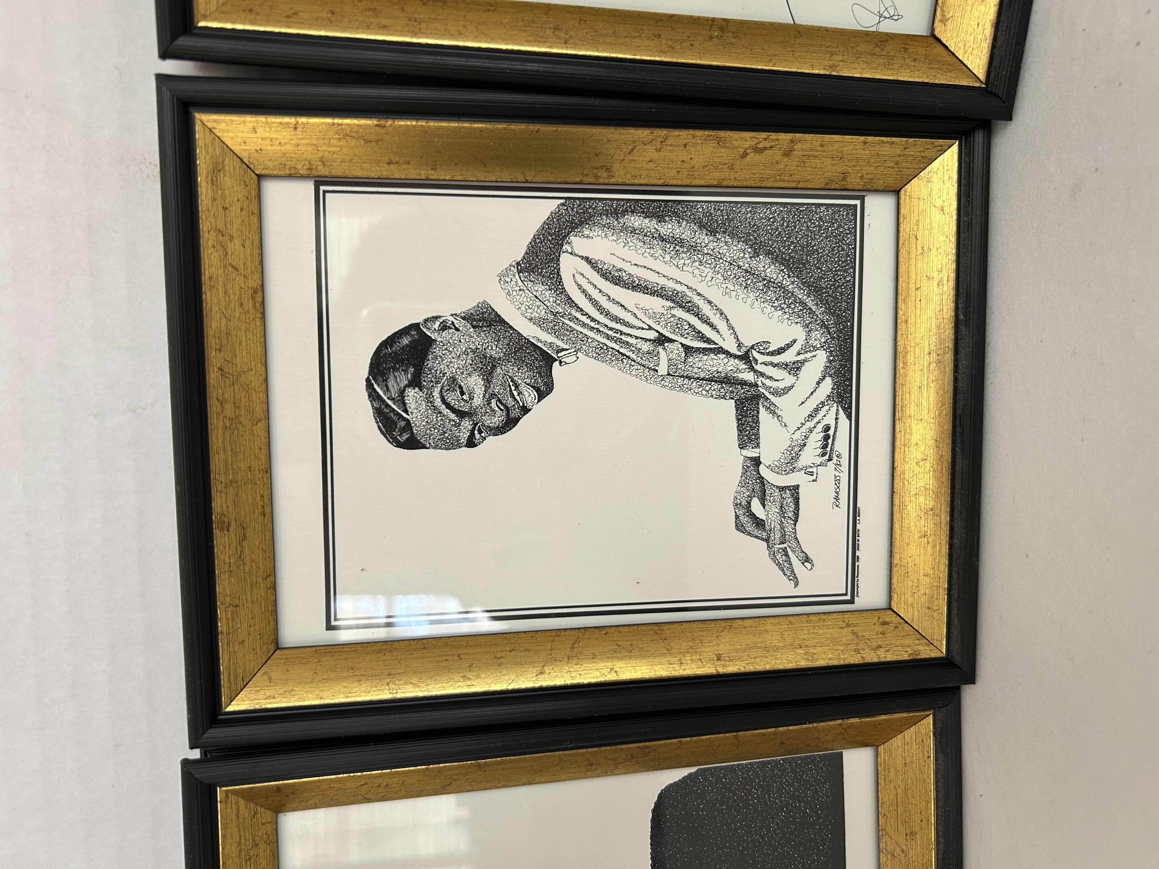 Photo 1 of 4 WES MONTGOMERY PRINTS IN BLACK AND GOLD FRAMES H8”