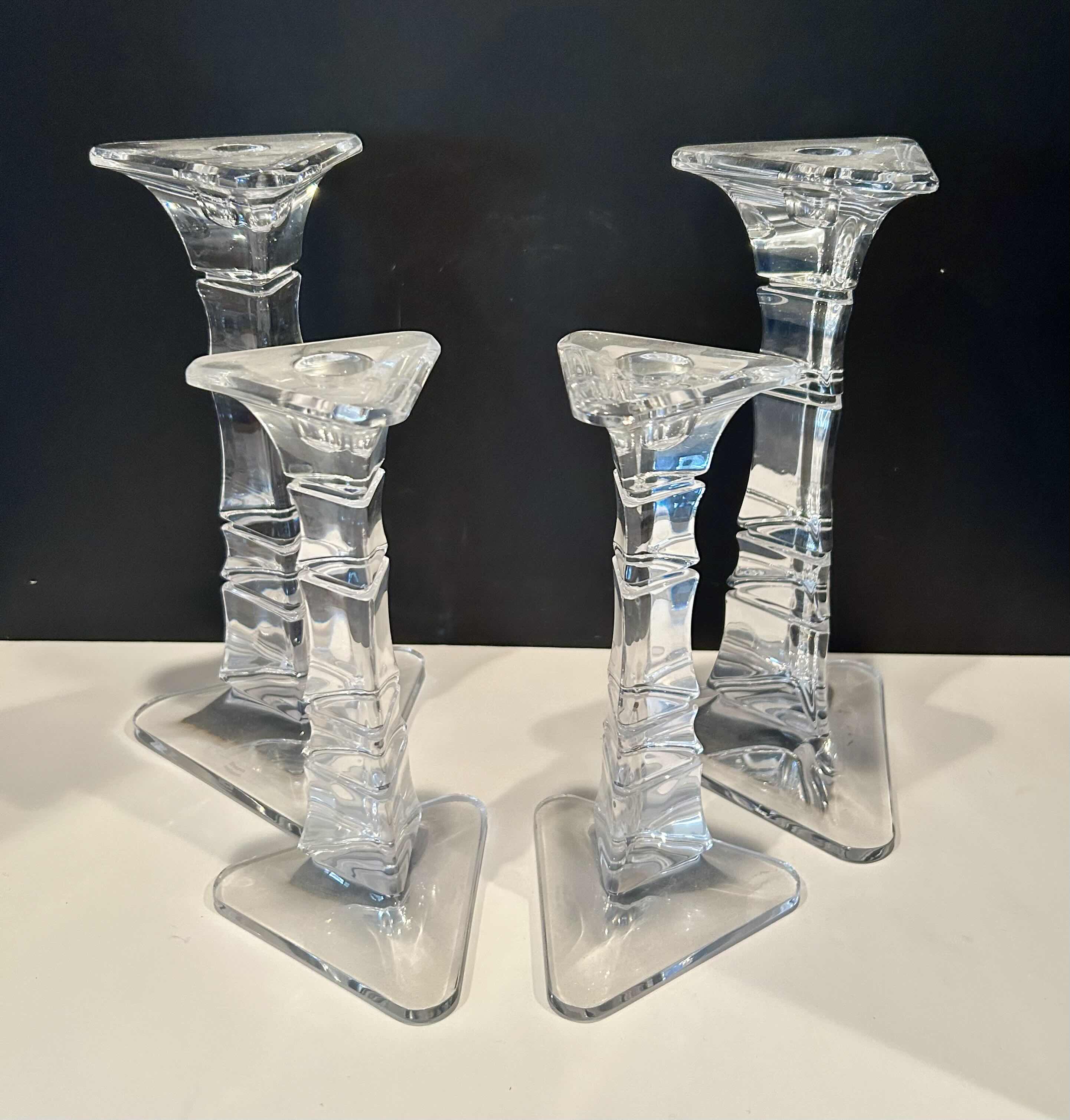 Photo 1 of (2)10” AND (2)8” MARQUIS BY WATERFORD CATHAY LEAD CRYSTAL CANDLESTICKS