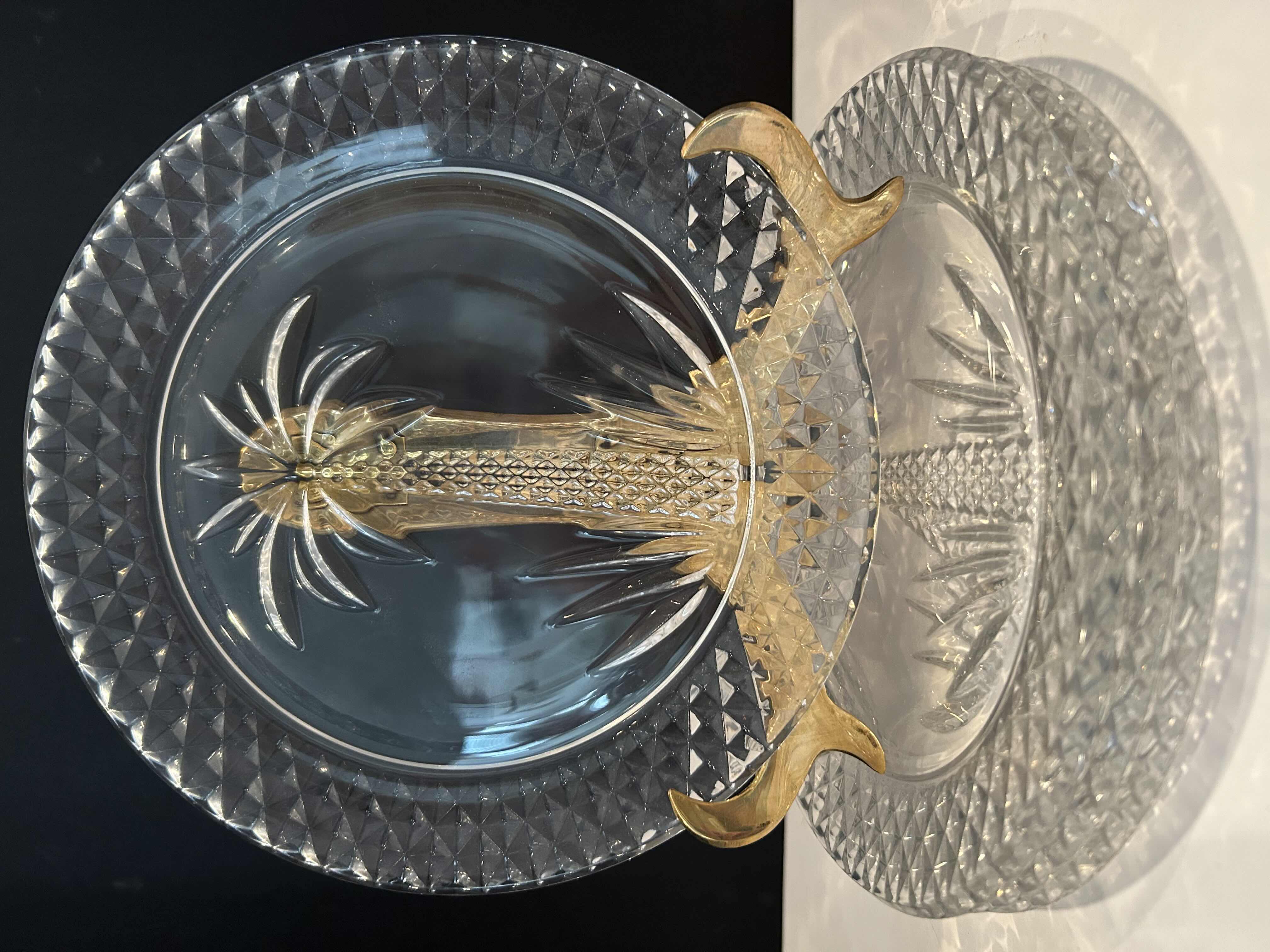 Photo 1 of 4 SHANNON CRYSTAL PALM TREE PLATES AND  4 COCKTAIL GLASSES