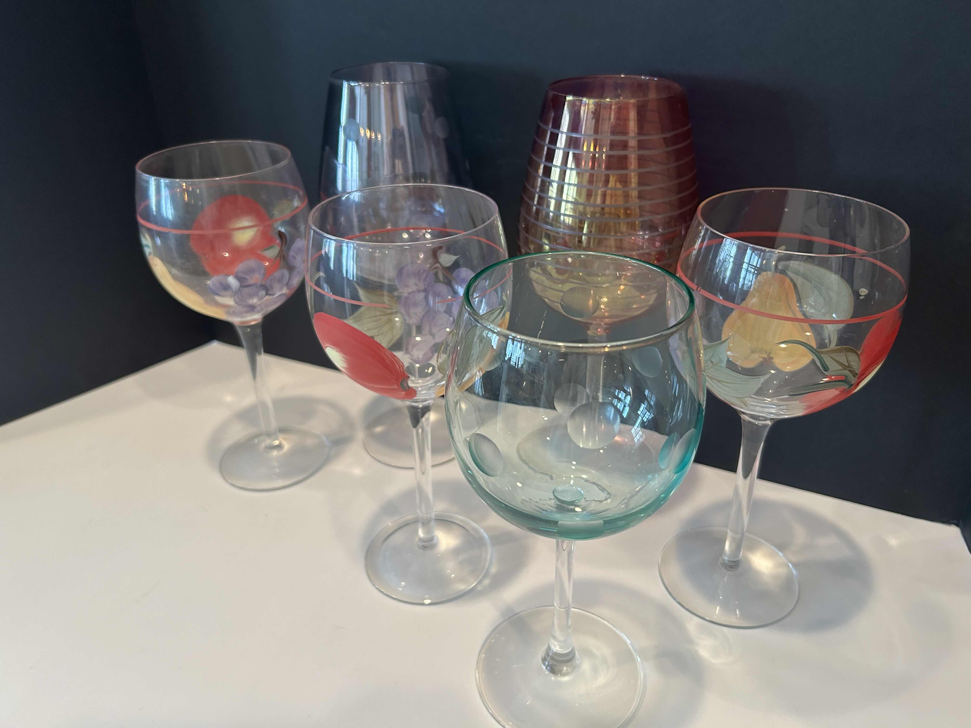 Photo 1 of 6 ASSORTED WINE GLASSES 

