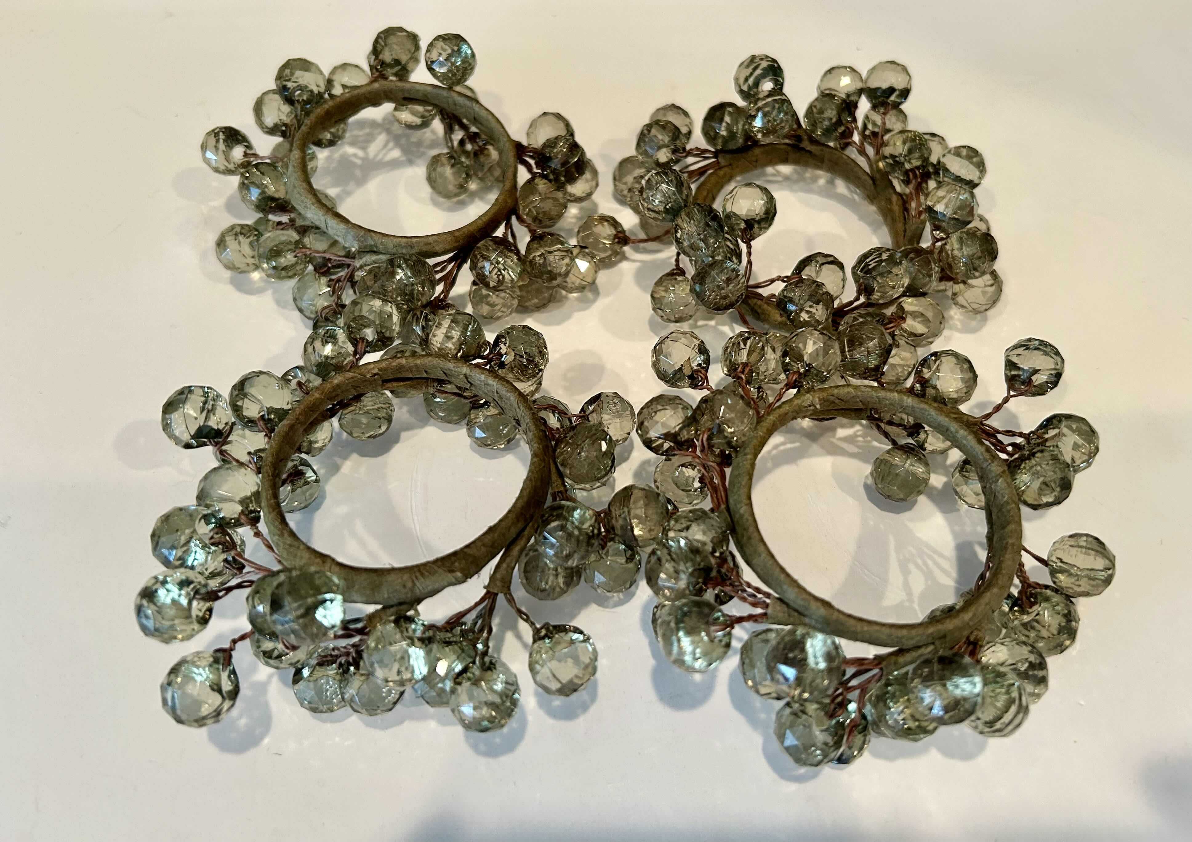 Photo 1 of 4-ONIEDA GREEN NAPKIN RINGS 

