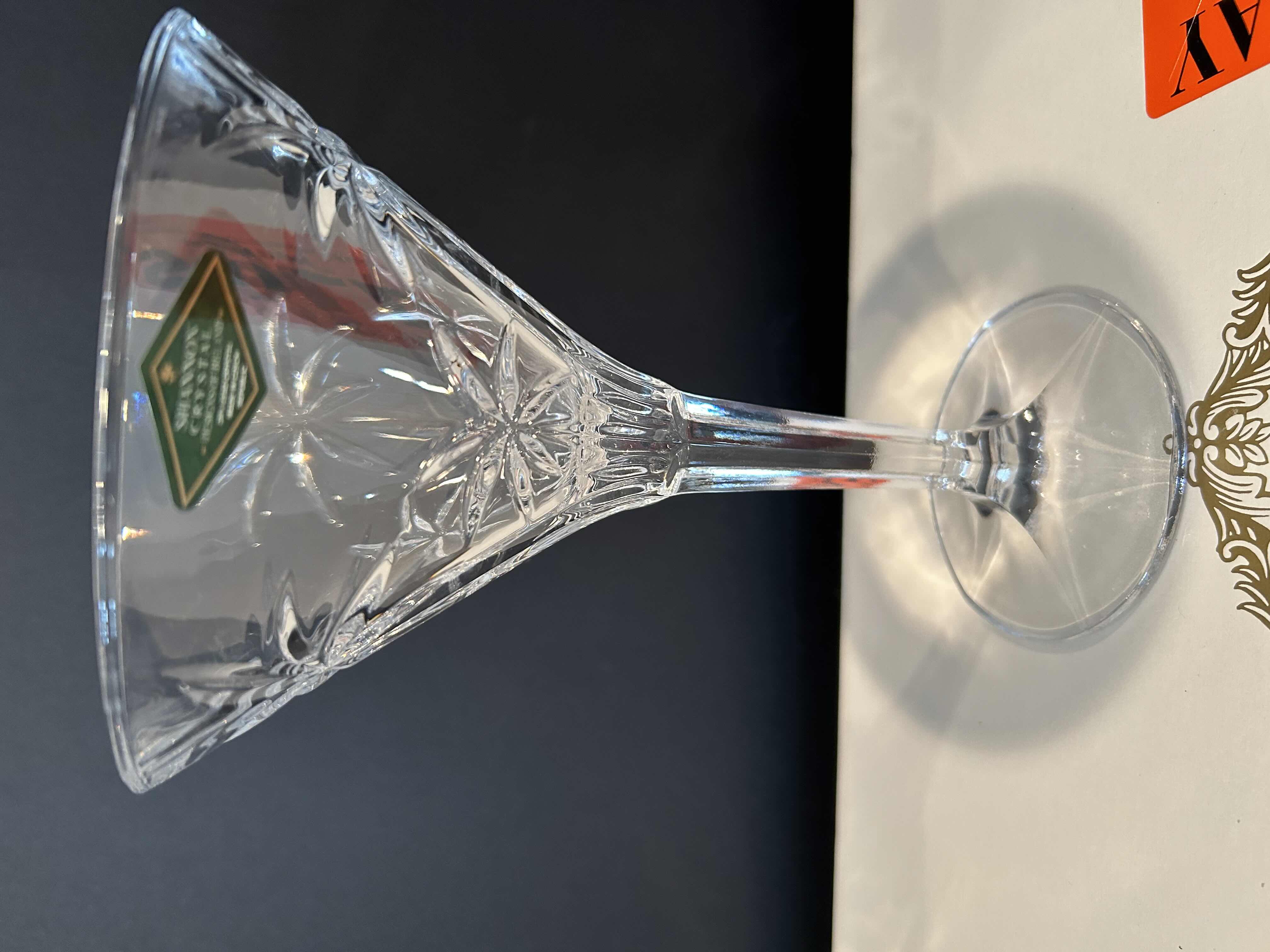 Photo 1 of NIB SHANNON CRYSTAL SOUTH BEACH 5  PIECE MARTINI SET IN PALM DESIGN
