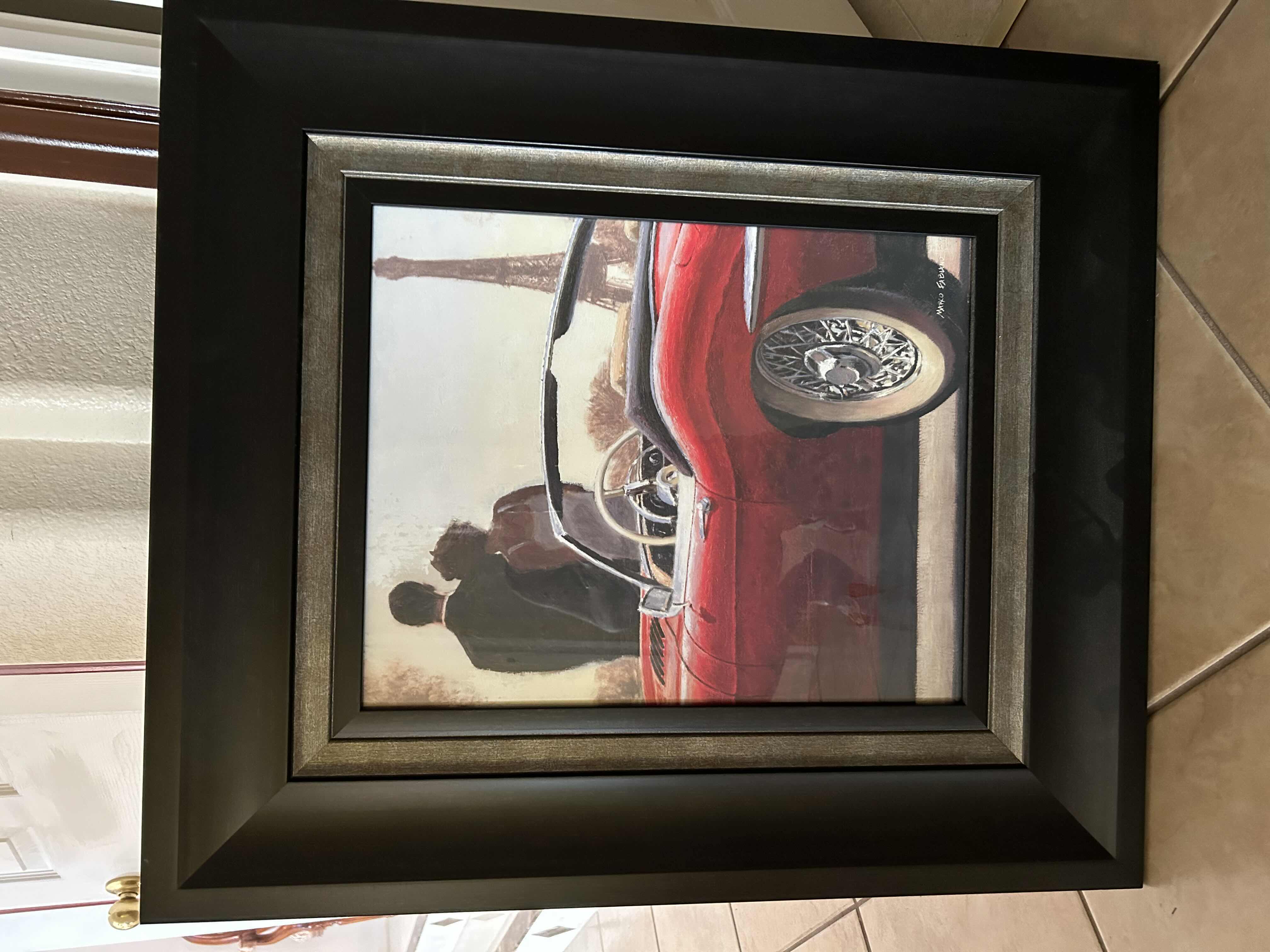 Photo 1 of BLACK FRAMED "DATE NIGHT IN PARIS" ARTWORK 27” X 31” 

