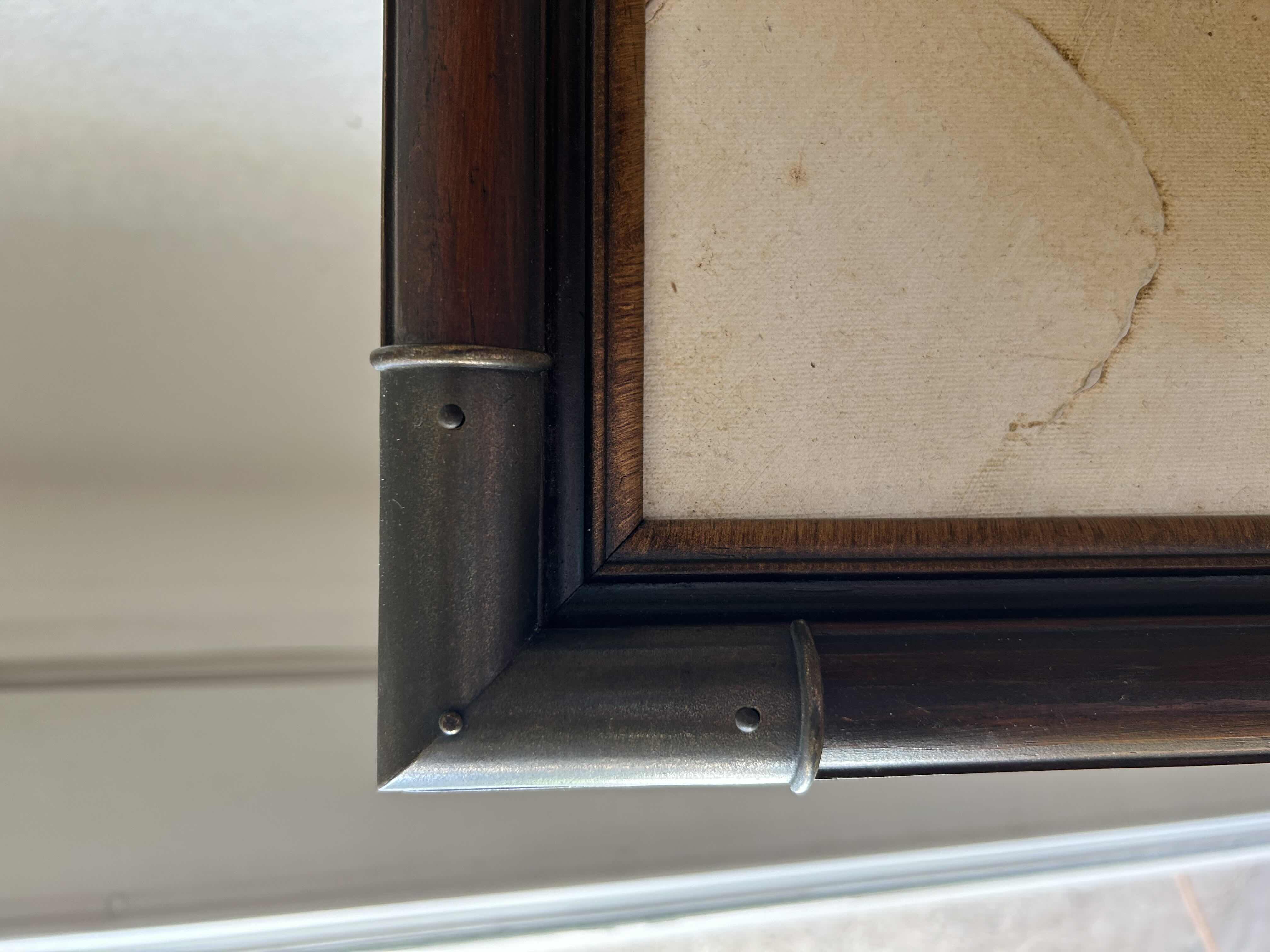 Photo 1 of BROWN FRAMED "COOPER  ABSTRACT" CANVAS ARTWORK 23” X 27”