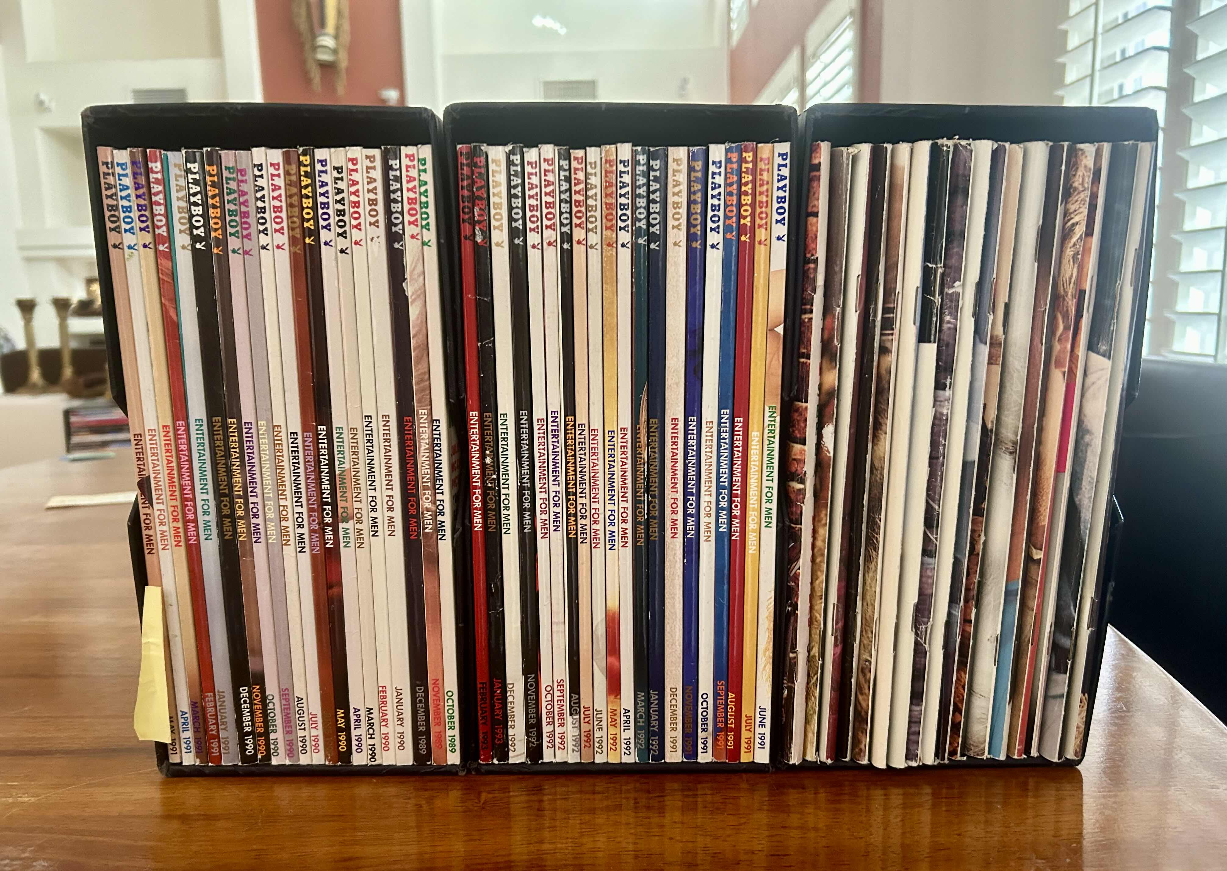Photo 1 of (3) BOXES OF PLAYBOY AND ENTERTAINMENT MAGAZINES