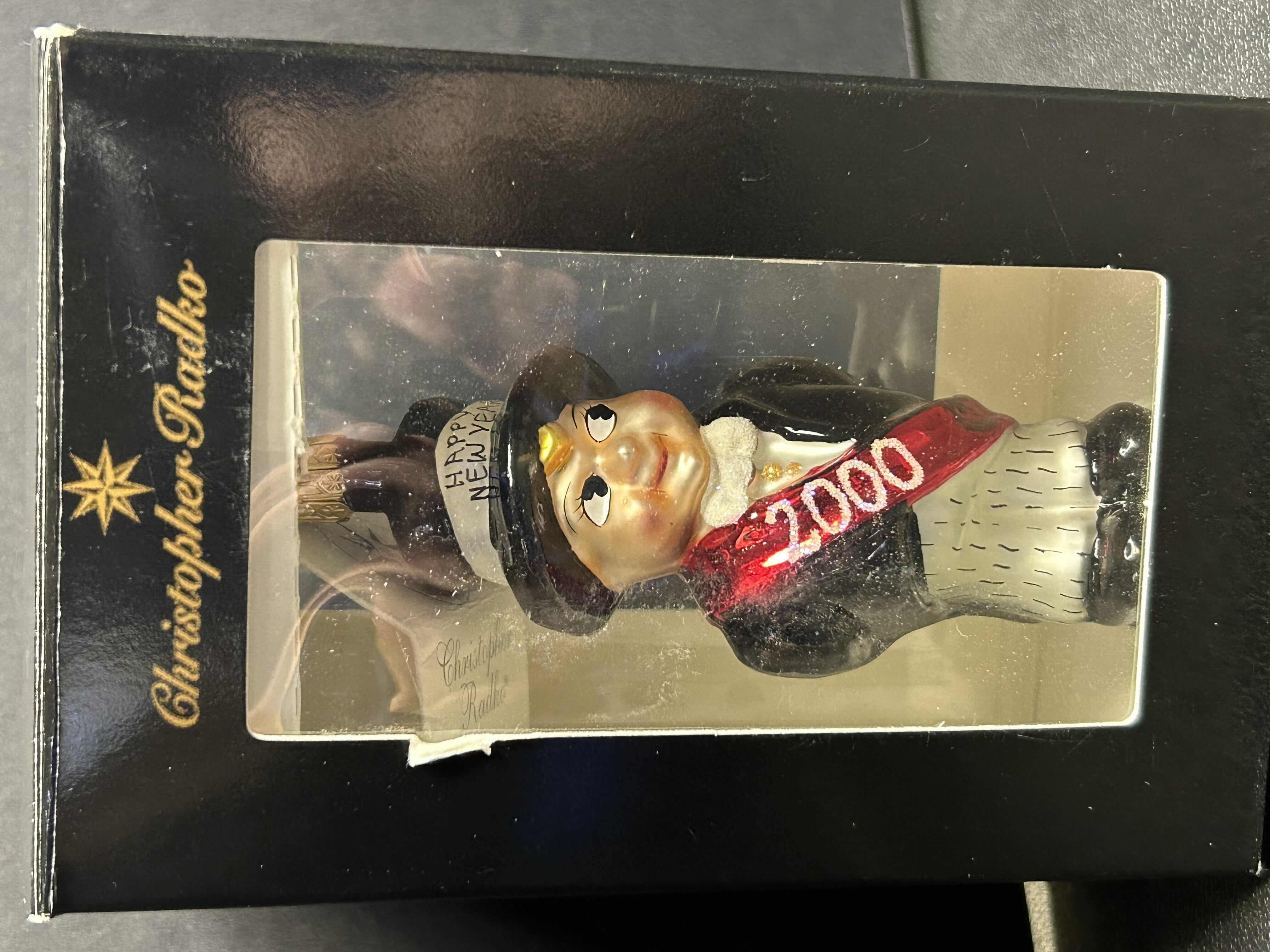 Photo 1 of NIB  CHRISTOPHER RADKO COUNTDOWN CUTIE 2000 HAPPY NEW YEAR CHRISTMAS TREE ORNAMENT 3.5"
