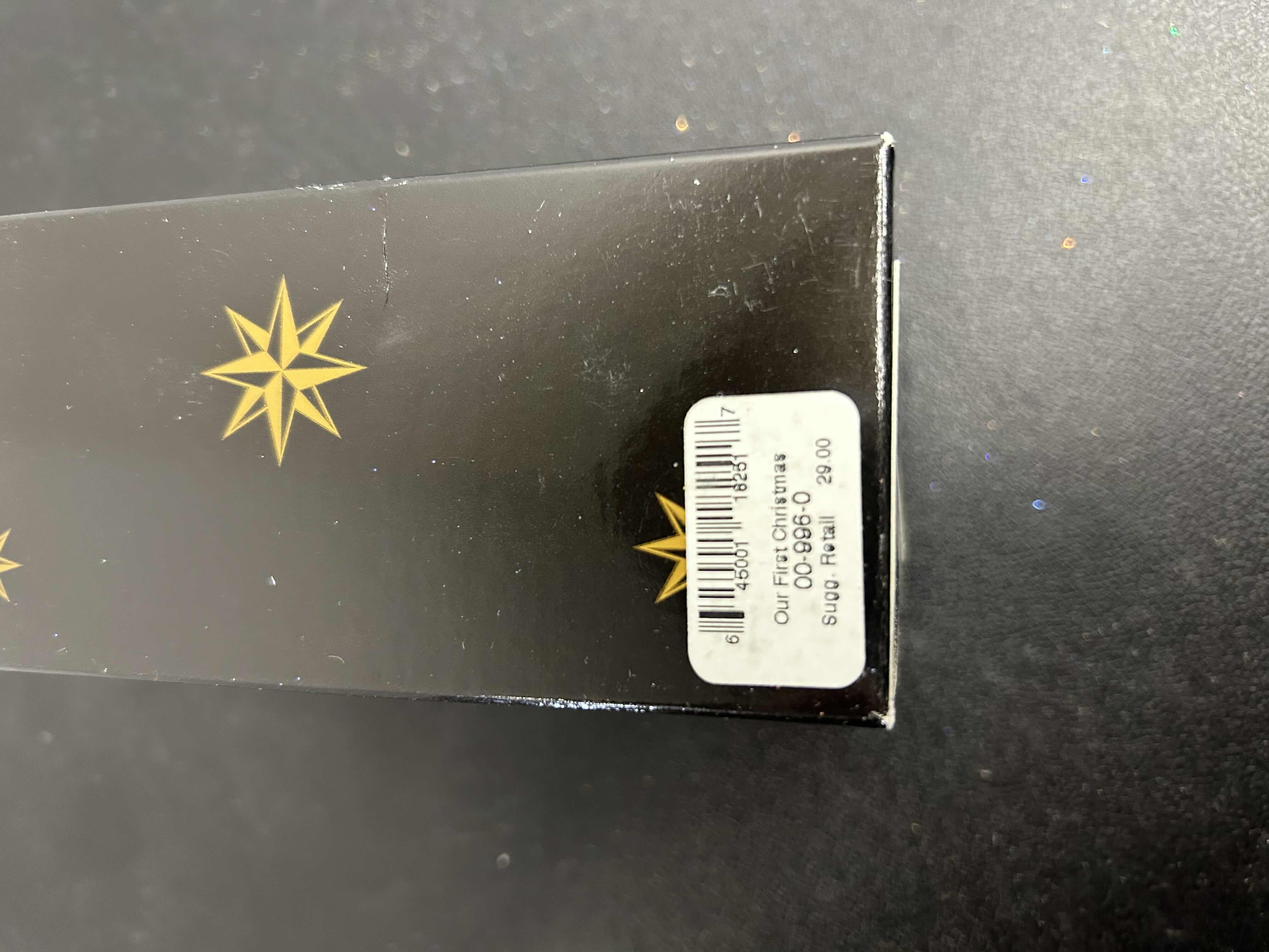 Photo 1 of NIB CHRISTOPHER RADKO "OUR FIRST CHRISTMAS" GLASS TREE ORNAMENT

