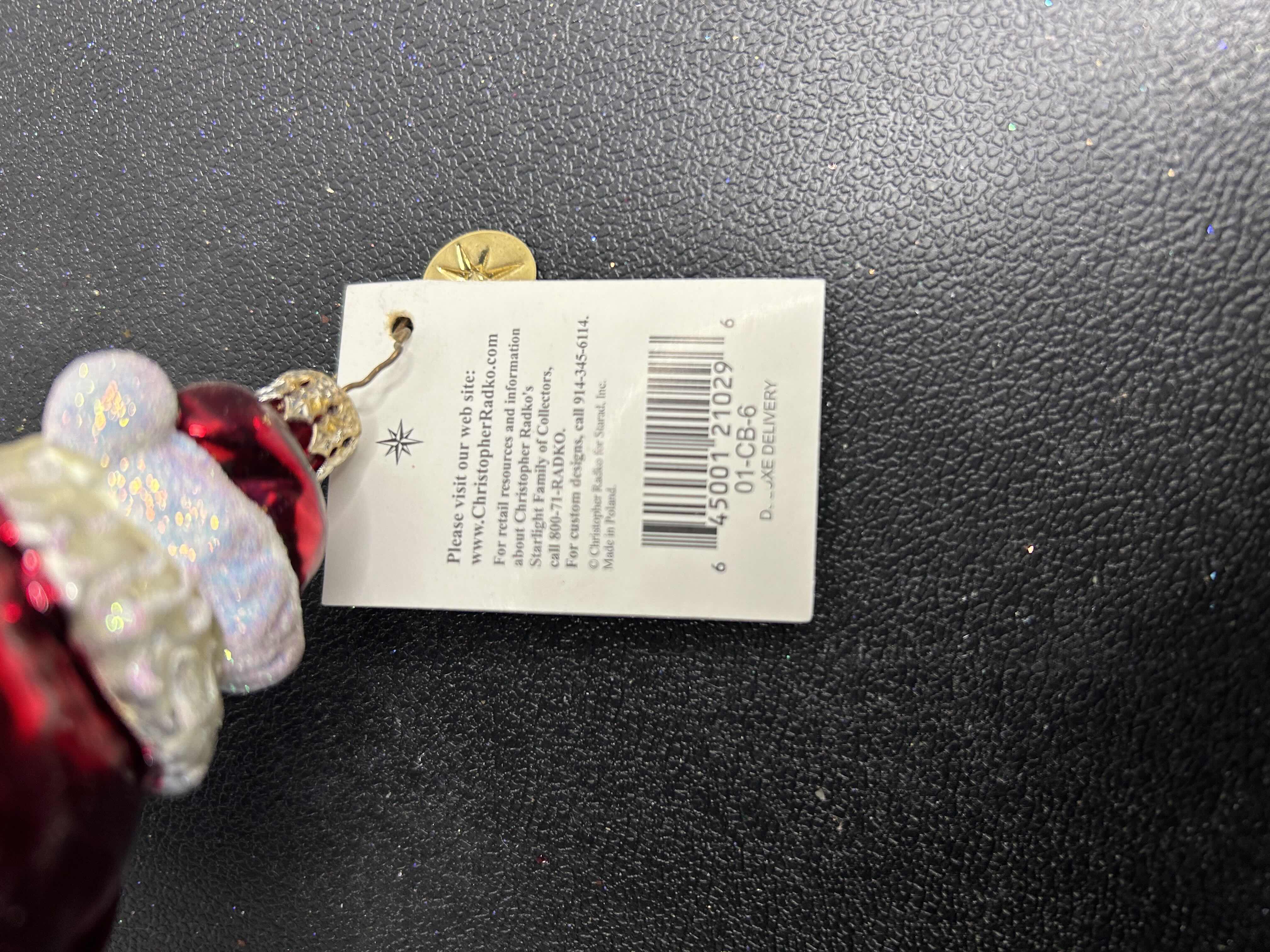 Photo 1 of NEW CHRISTOPHER RADKO "DELUXE DELIVERY" GLASS CHRISTMAS ORNAMENT