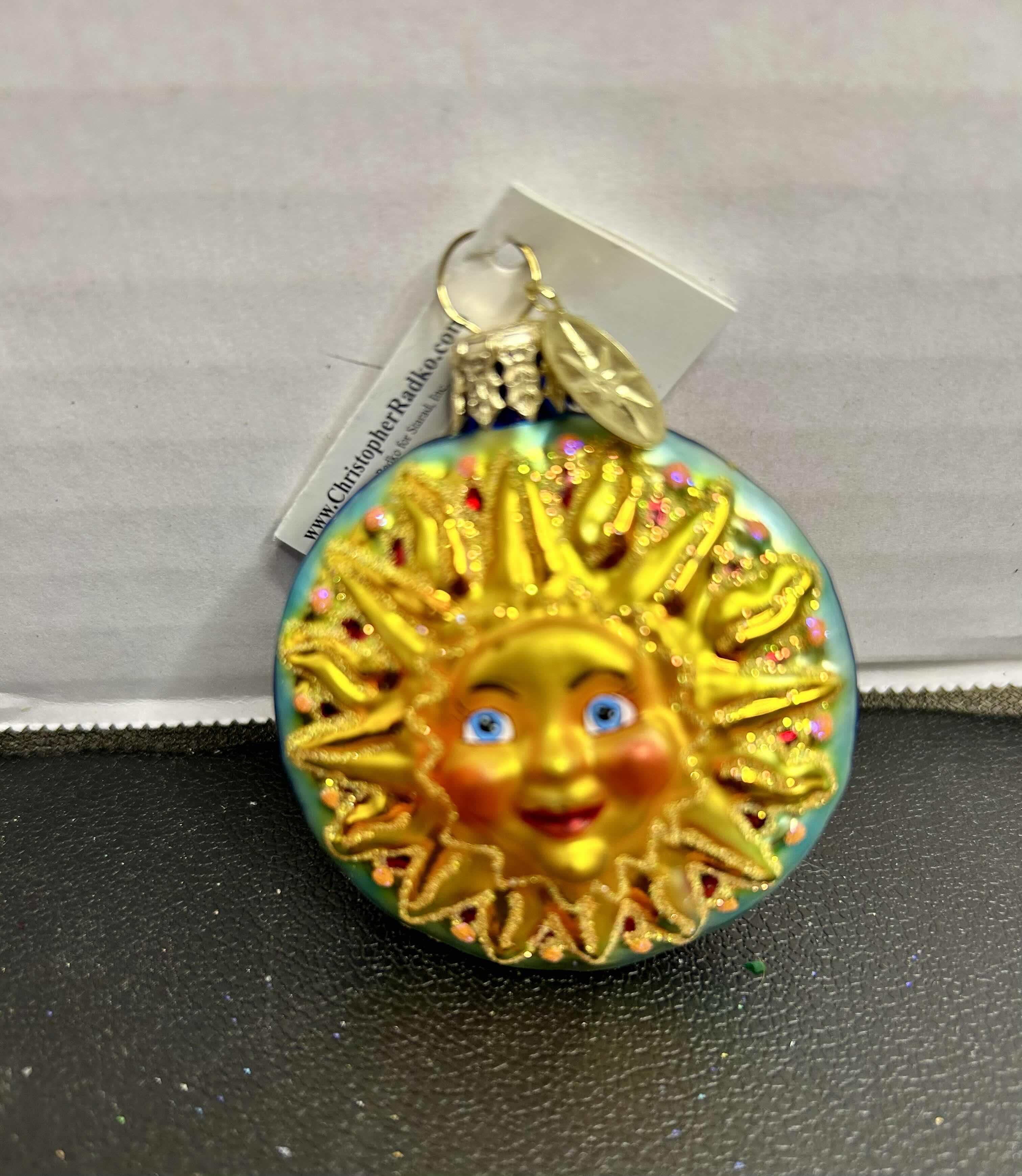 Photo 1 of NIB CHRISTOPHER RADKO "NIGHT AND DAY"GLASS GEM CHRISTMAS ORNAMENT

