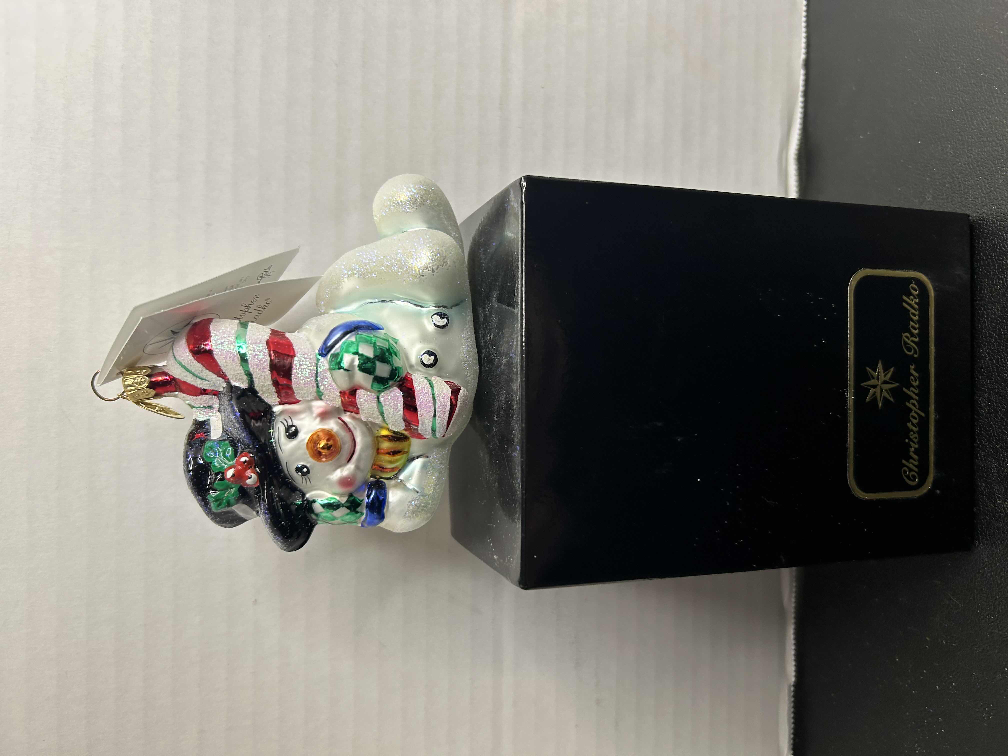 Photo 1 of NIB CHRISTOPHER RADKO "CHILLIN" GLASS CHRISTMANS ORNAMENT

