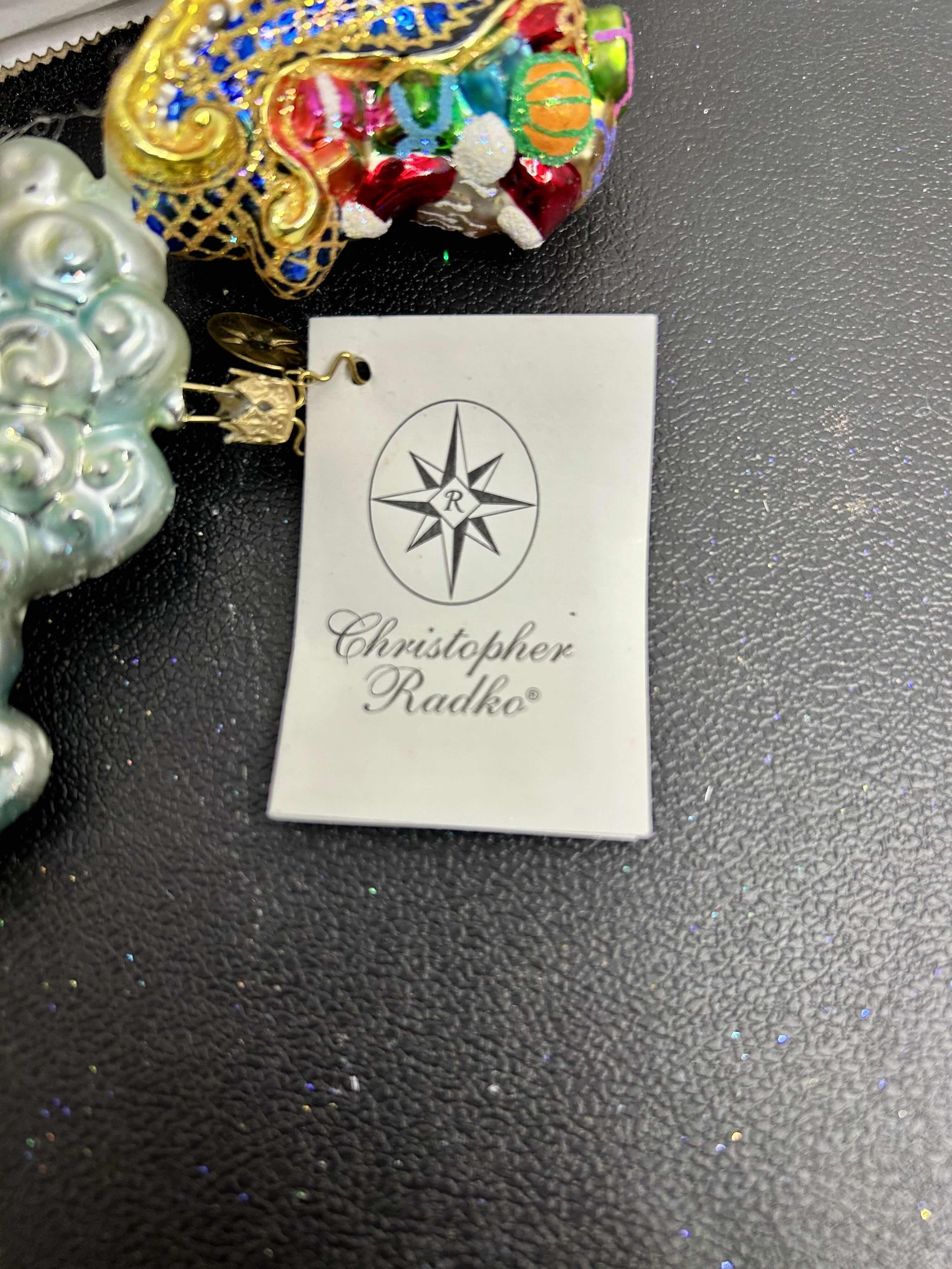 Photo 1 of NIB CHRISTOPHER RADKO "MIDNIGHT TRAIN" GLASS CHRISTMAS ORNAMENT

