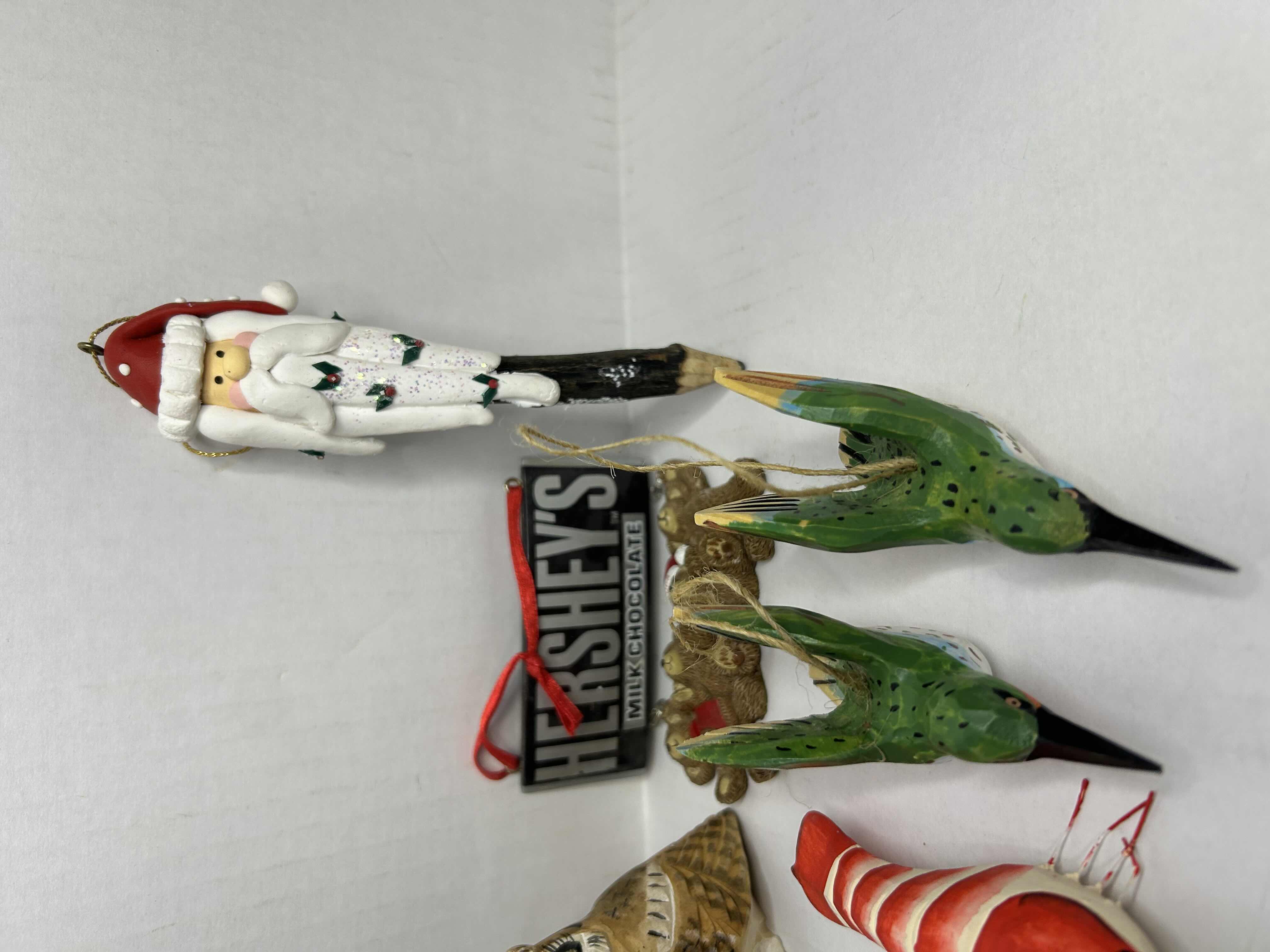 Photo 2 of 8- CHRISTMAS ORNAMENTS, ASSORTED WOODEN DECORATIONS