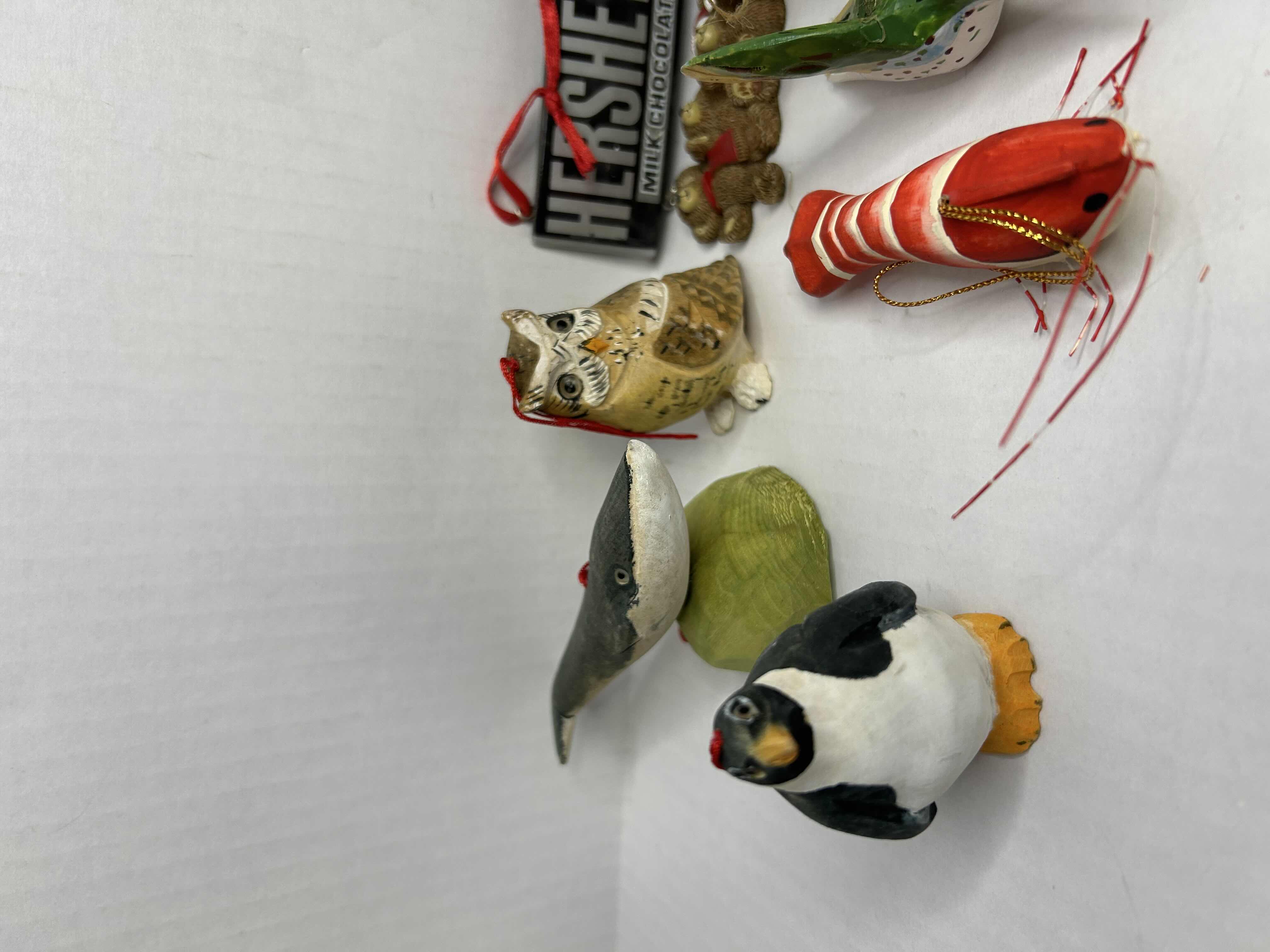 Photo 1 of 8- CHRISTMAS ORNAMENTS, ASSORTED WOODEN DECORATIONS