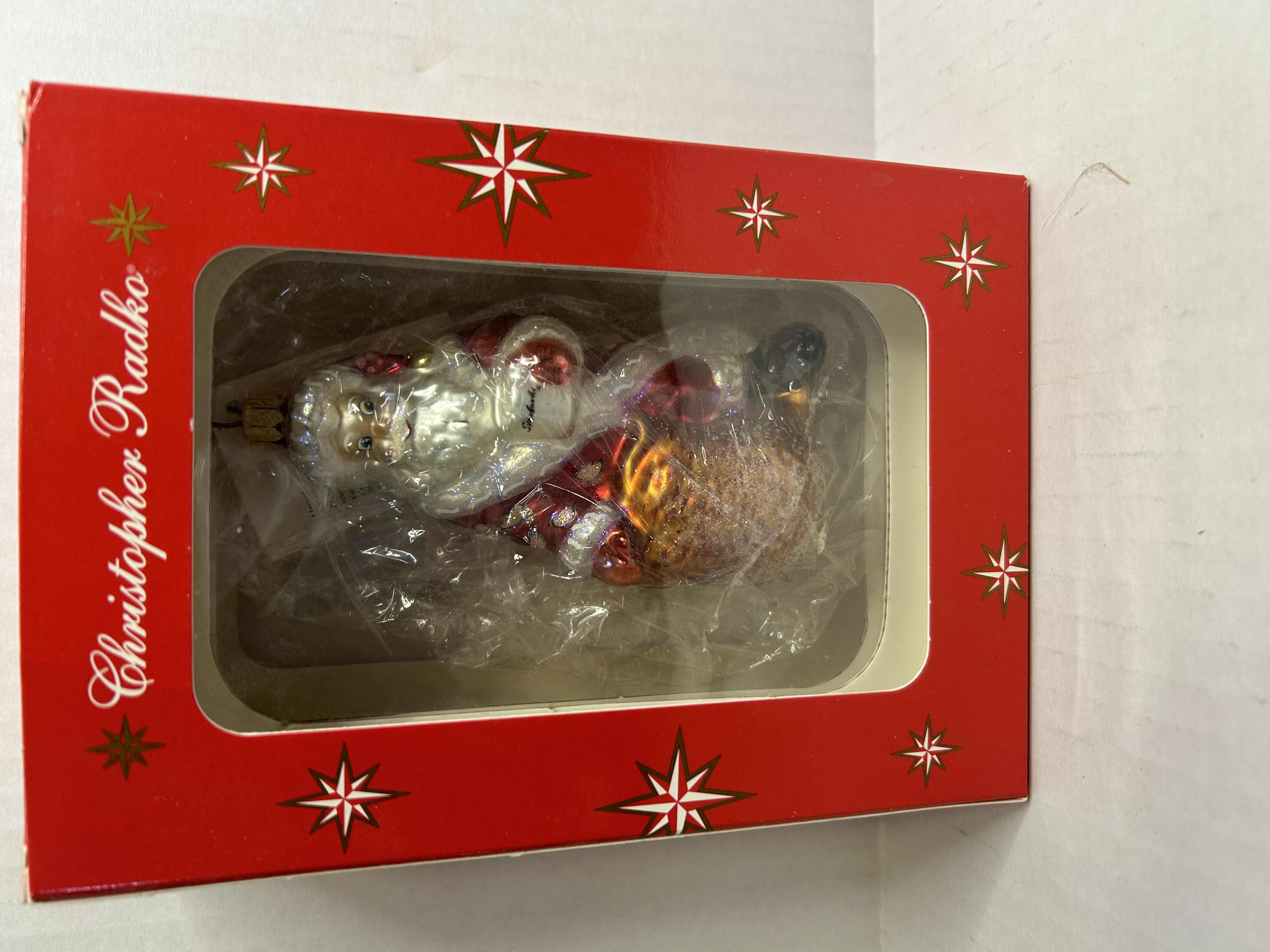 Photo 1 of NIB CHRISTOPHER RADKO "SANTAS JAVA" GLASS CHRISTMAS ORNAMENT 
