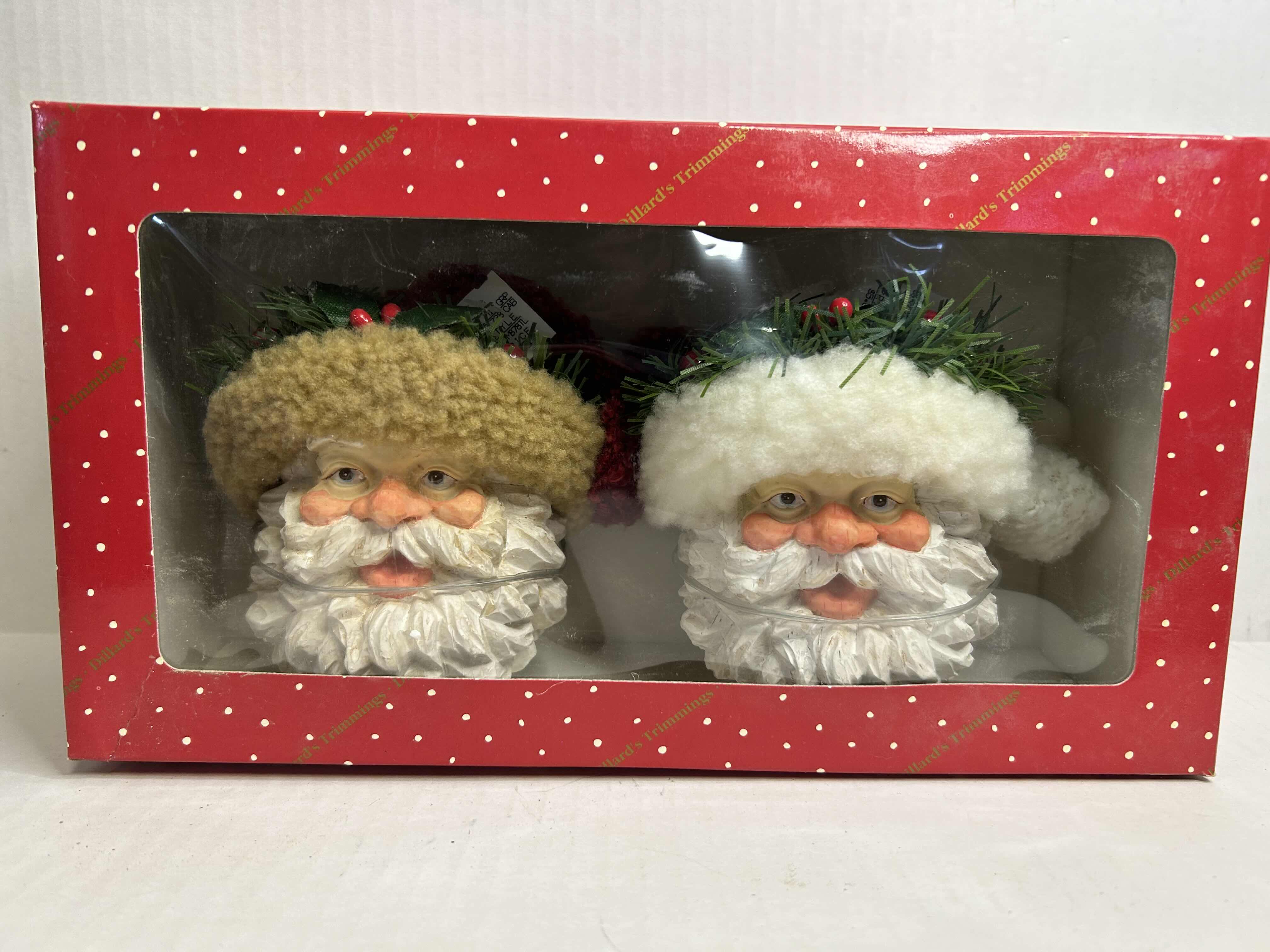 Photo 1 of NIB DILLARDS TRIMMINGS, WOODEN SANTA CHRISTMAS DECOR


