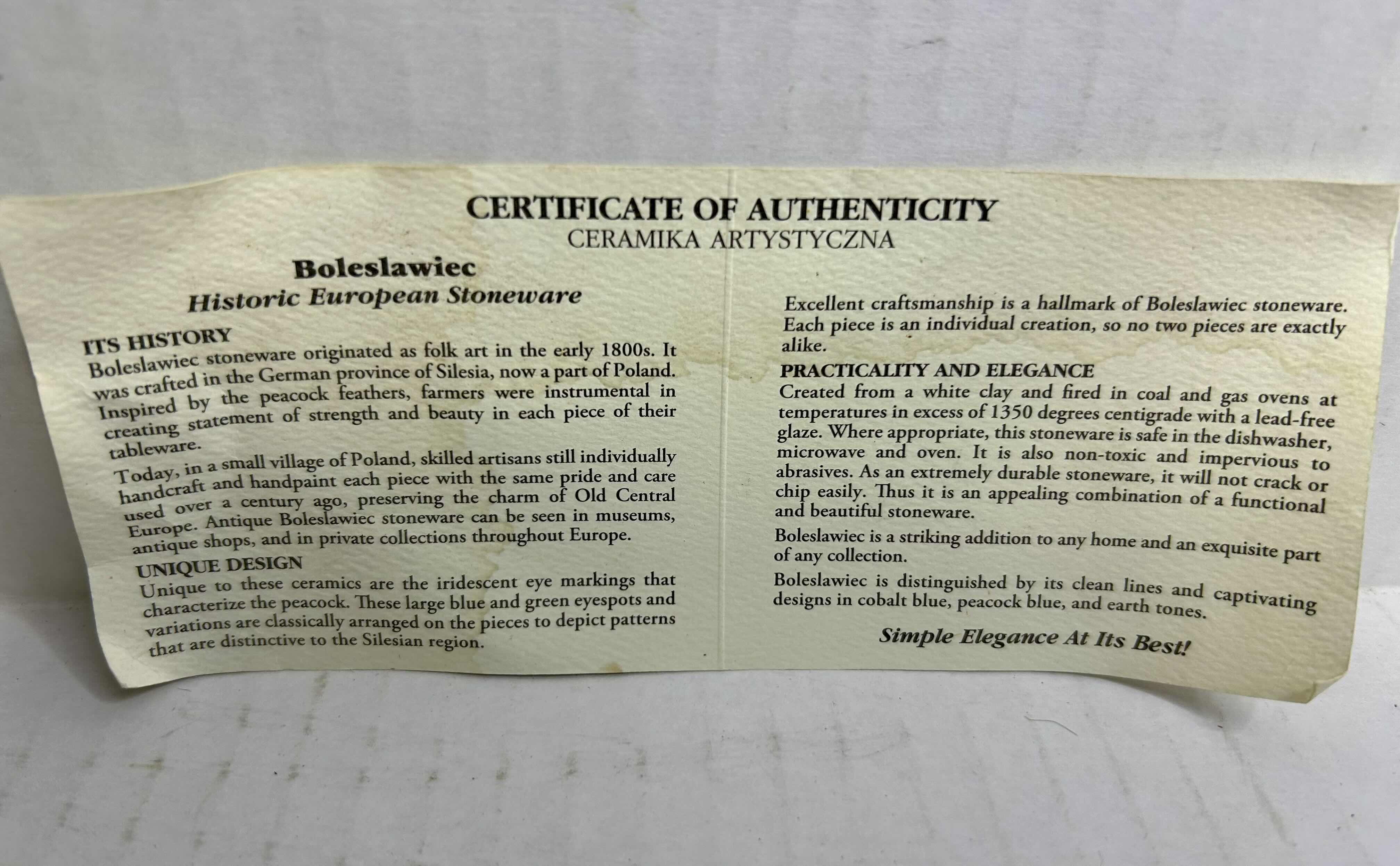 Photo 1 of ANTIQUE 1800'S  BOLESAWIC SET OF 4 SIGNED HISTORIC STOANWARE COASTERS

