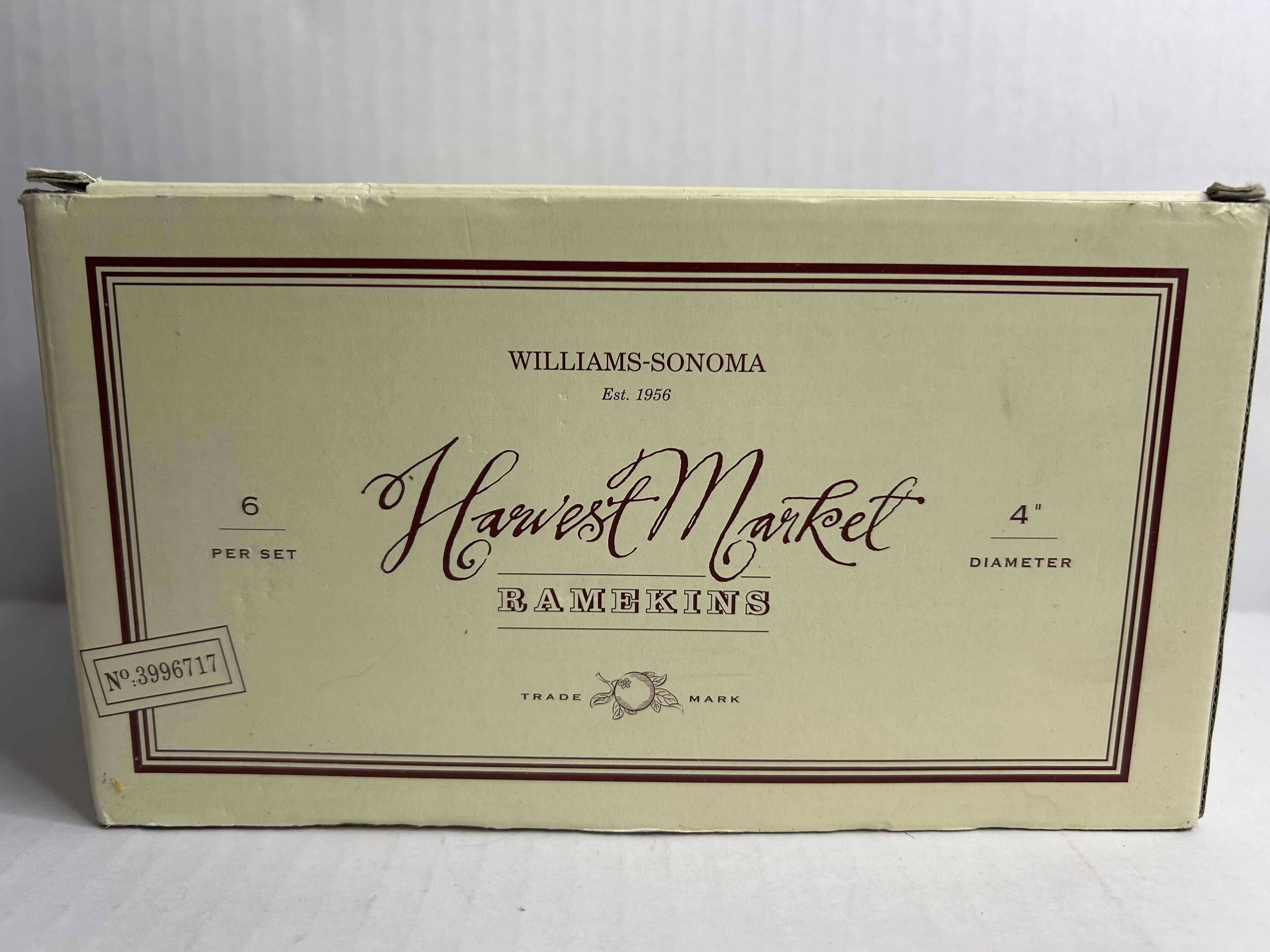 Photo 1 of 6-WILLIAMS SONOMA HARVEST MARKET 4” RAMEKINS

