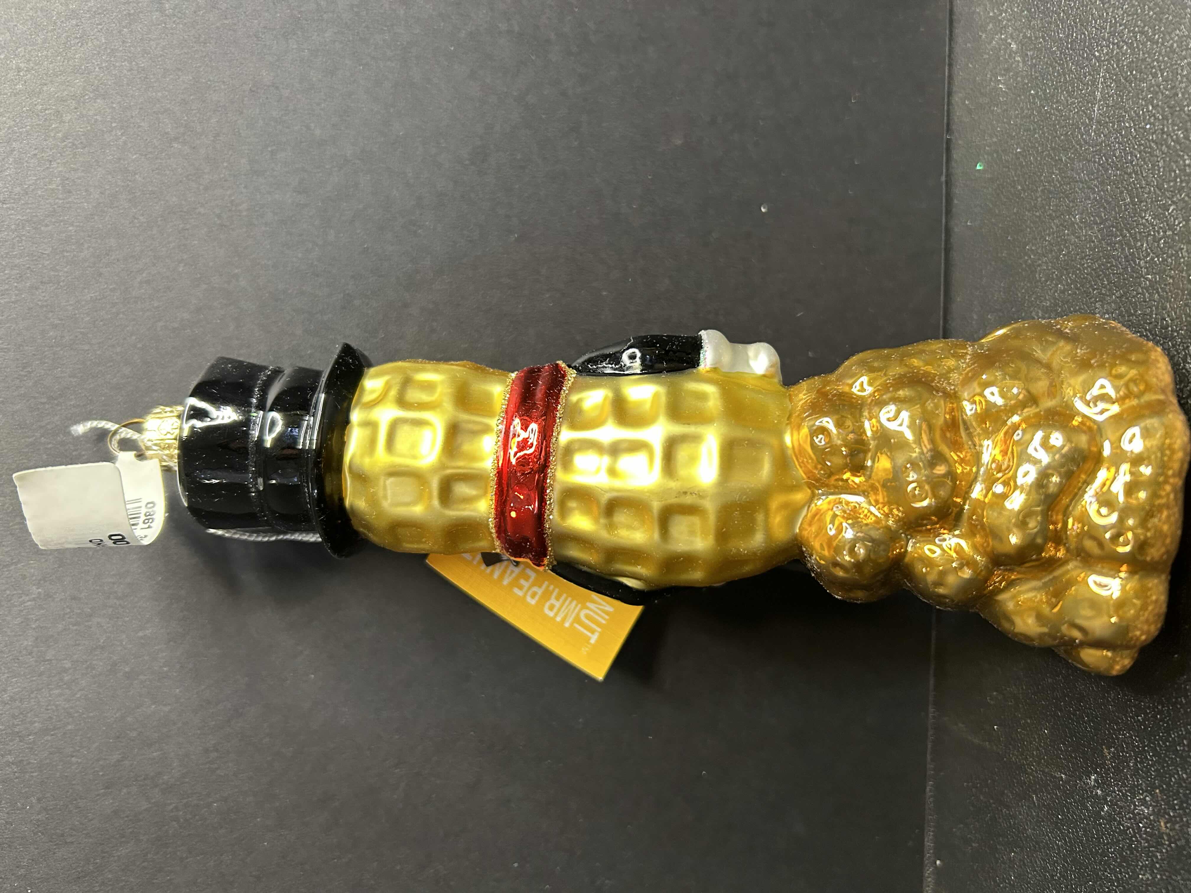 Photo 1 of NIB KURT ADLER "MR PEANUT" GLASS CHRISTMAS ORNAMENT 

