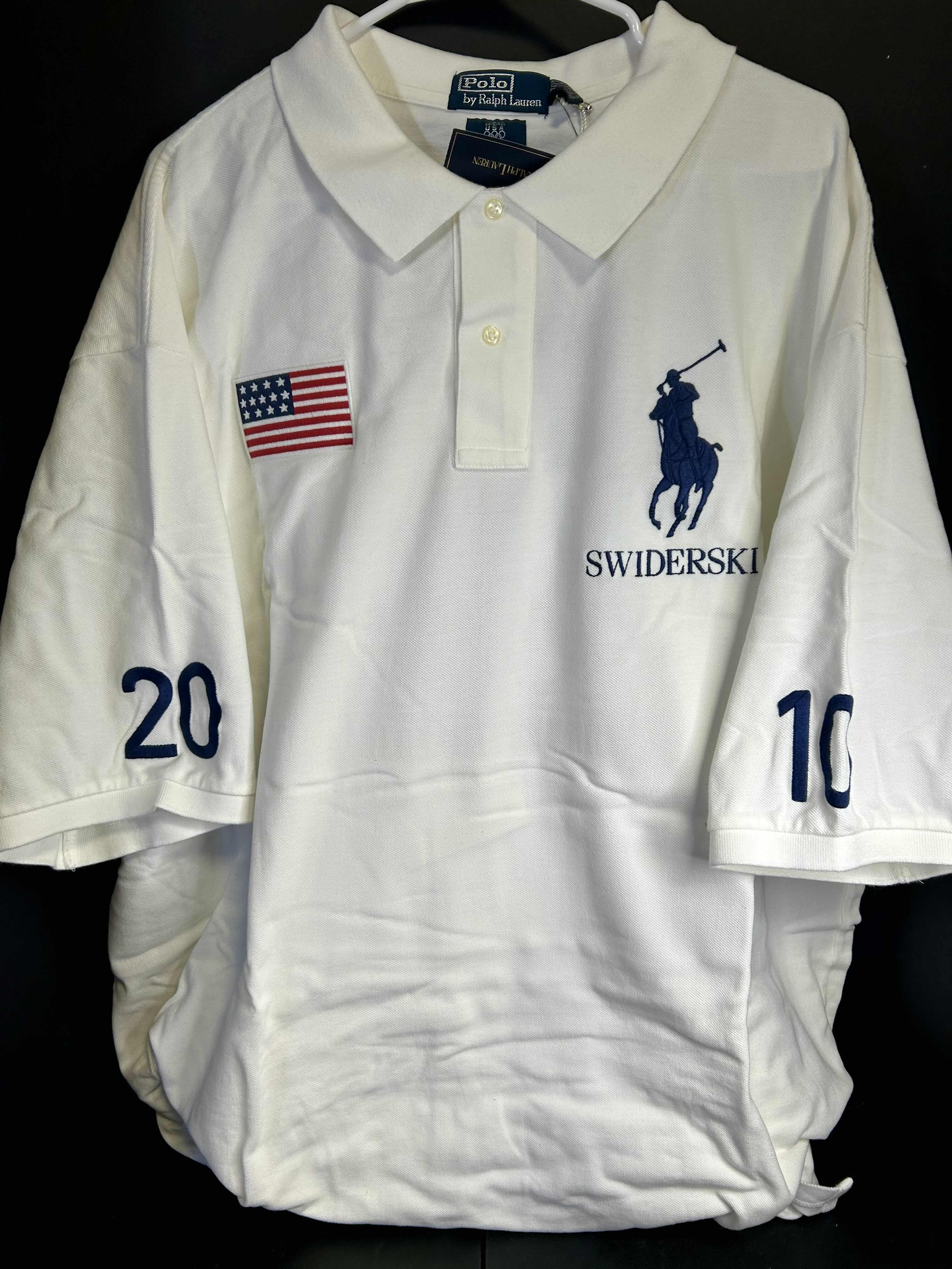 Photo 1 of  NIB RALPH LAUREN TEAM USA SWIDERSKI WHITE VANCOUVER OLYMPICS POLO SHIRT. SIZE 4XLT