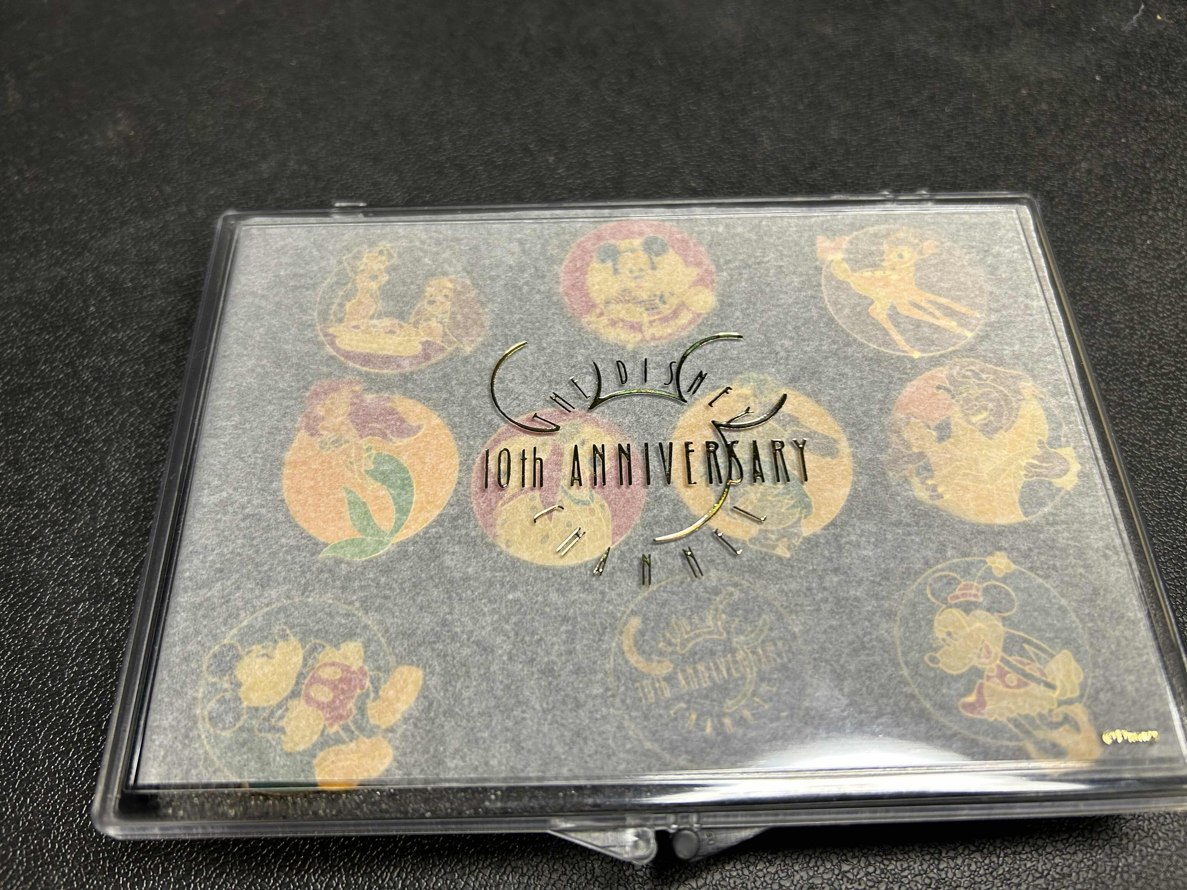 Photo 1 of 10 PCS-VINTAGE DISNEY CHANNEL 10th ANNIVERSARY  COMMEMORATIVE CHARACTER PIN SET 1983-1993 IN DISPLAY CASE