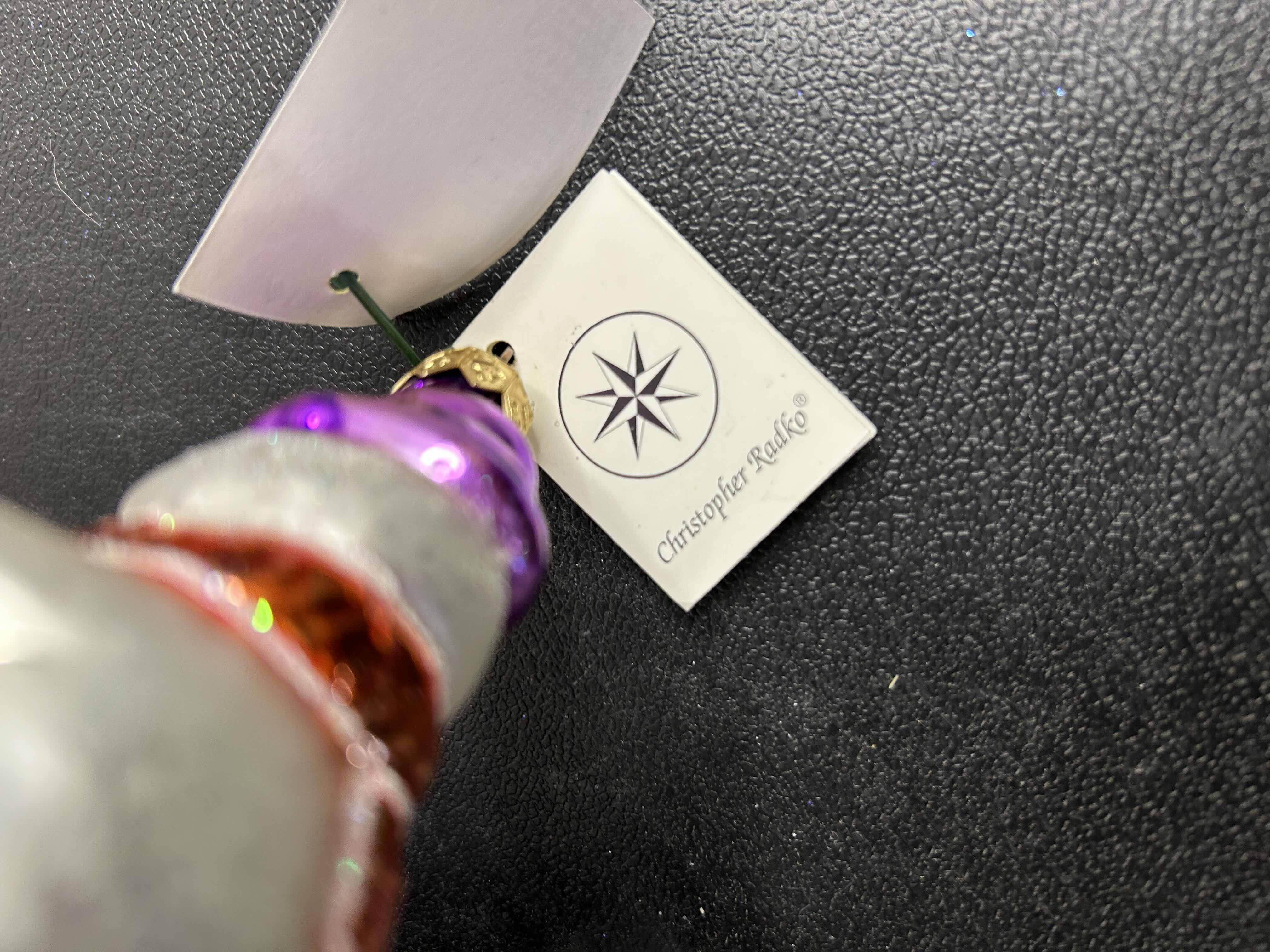 Photo 1 of CHRISTOPHER RADKO "STACKED BEARS" GLASS CHRISTMAS ORNAMENT