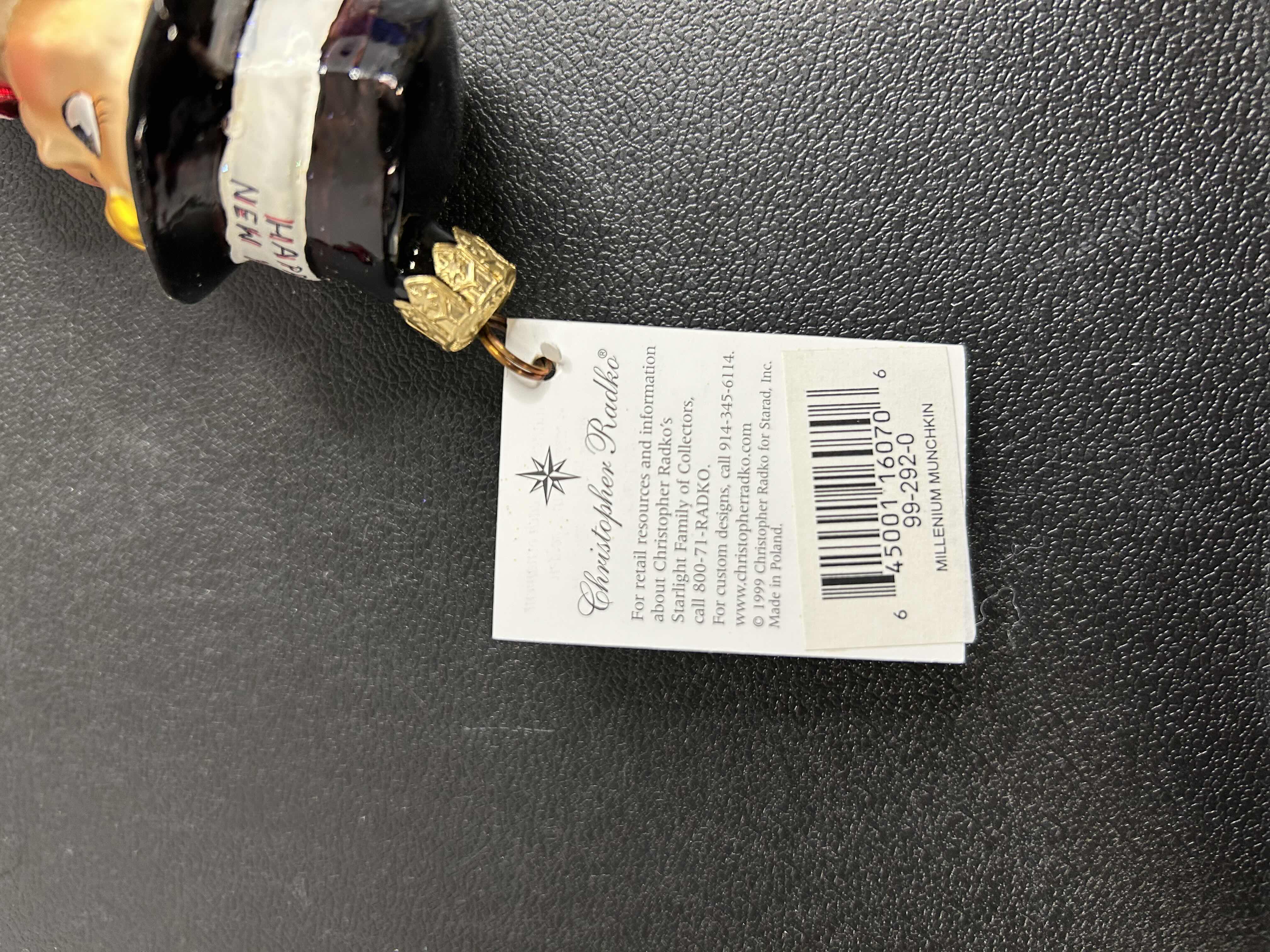 Photo 1 of CHRISTOPHER RADKO "MILLENNIUM MUNCHKIN" GLASS CHRISTMAS ORNAMENT 
