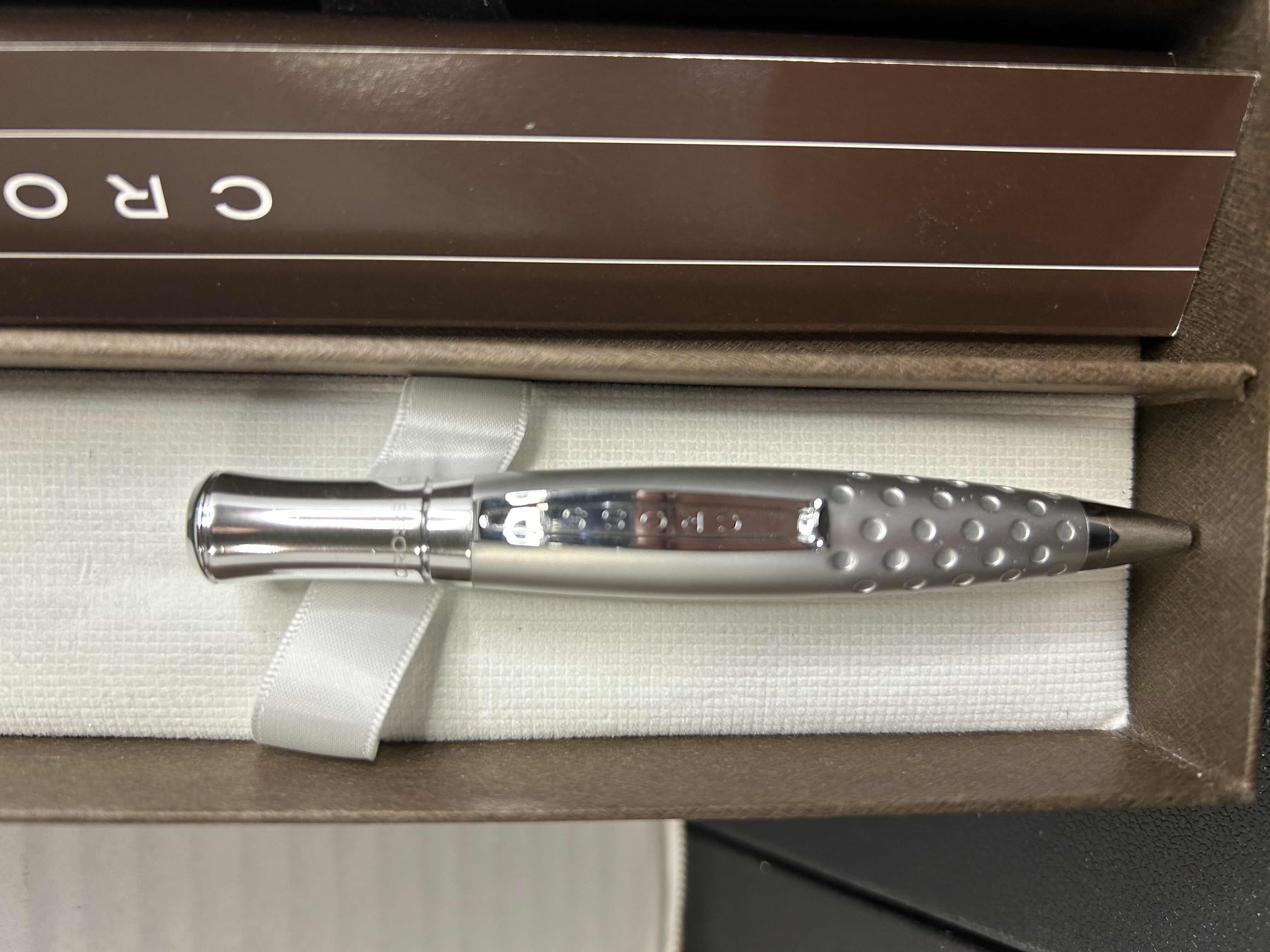 Photo 1 of NIB CROSS SILVER CHROME TRIM POCKET CLIP CLASSIC DESIGN BALLPOINT PEN

