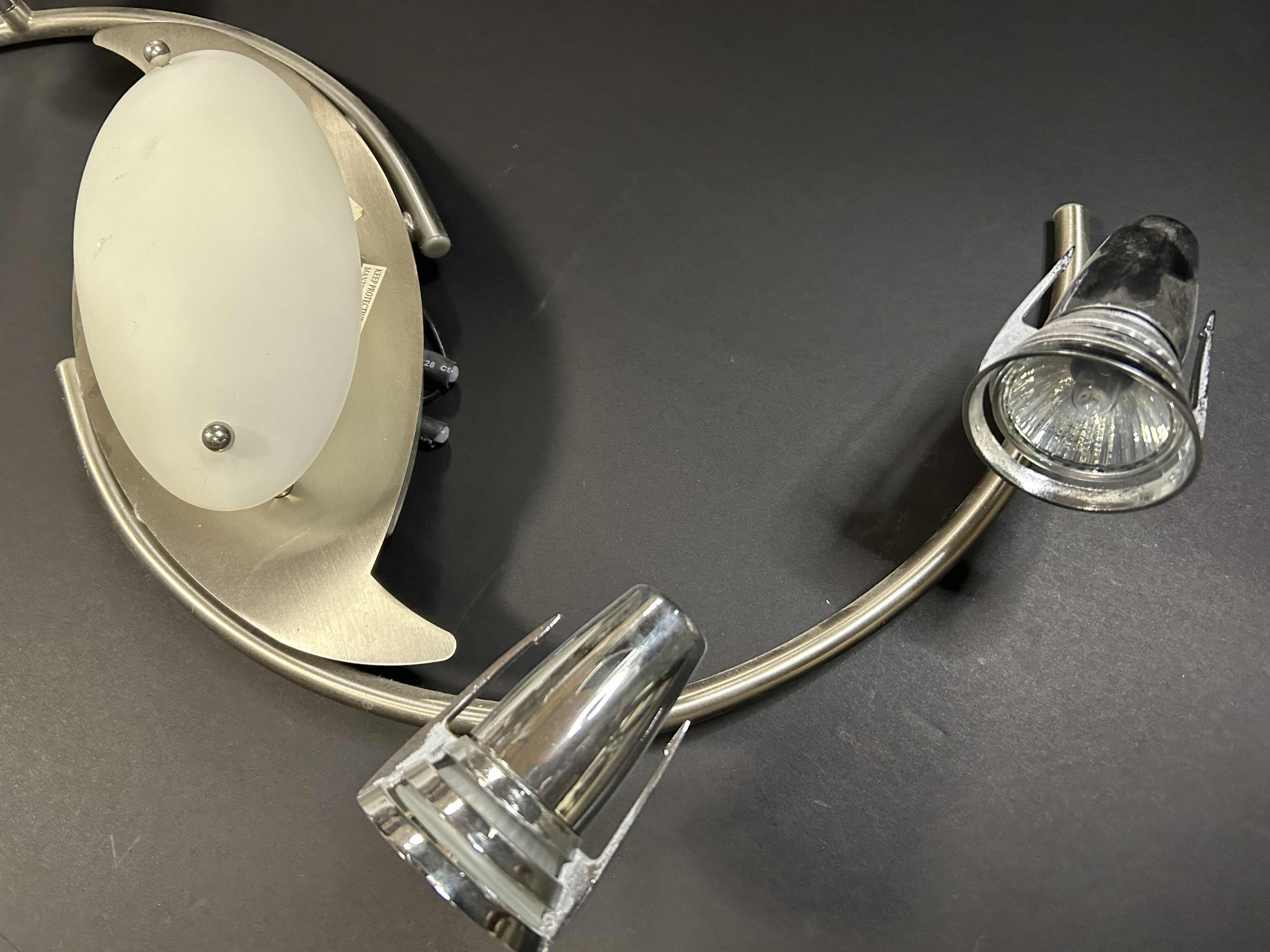 Photo 1 of MODERN SATIN 4 BULB PENDANT TRACK LIGHT 28”