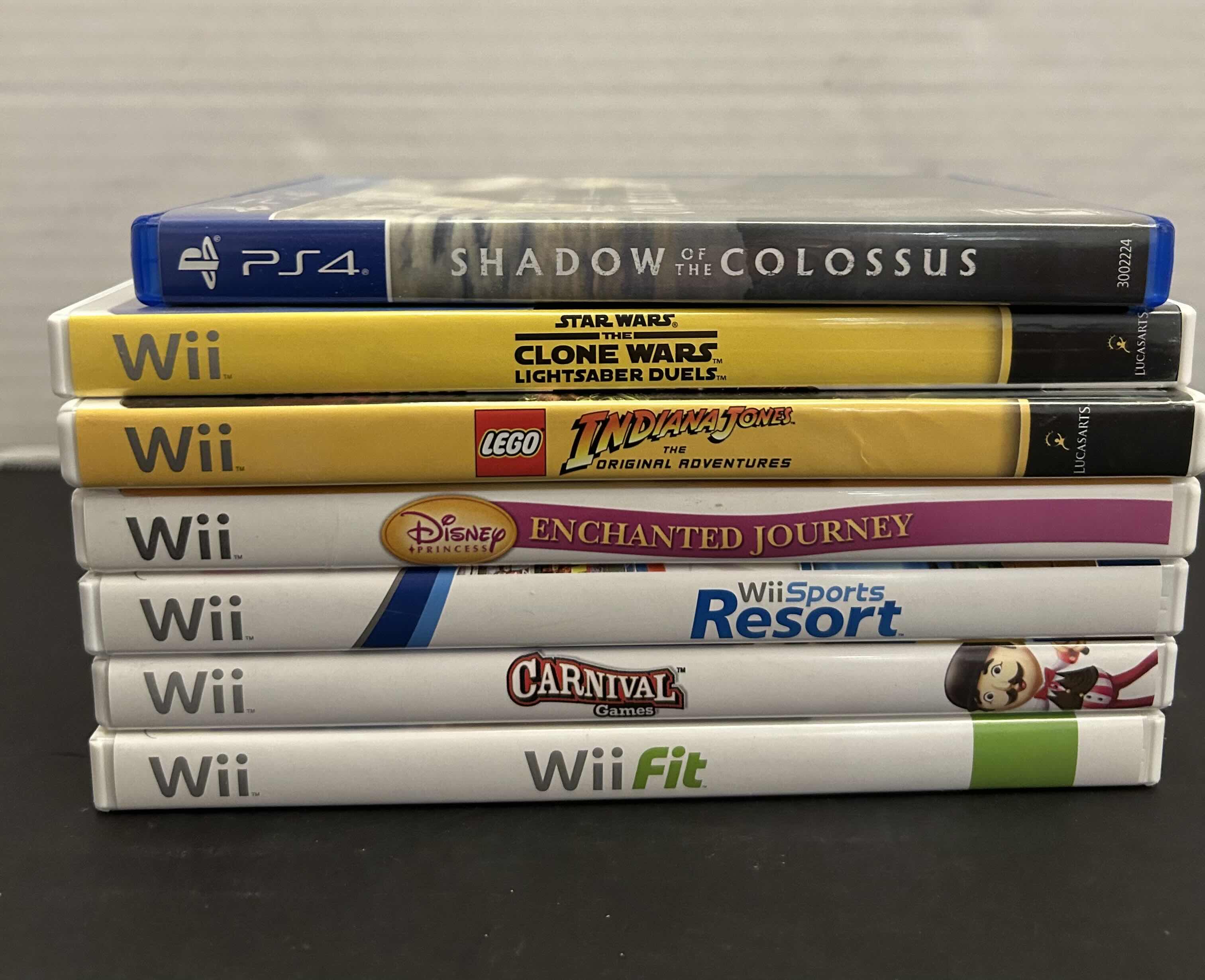 Photo 1 of 6-WII TITLES AND 1- PS4 GAME TITLE
