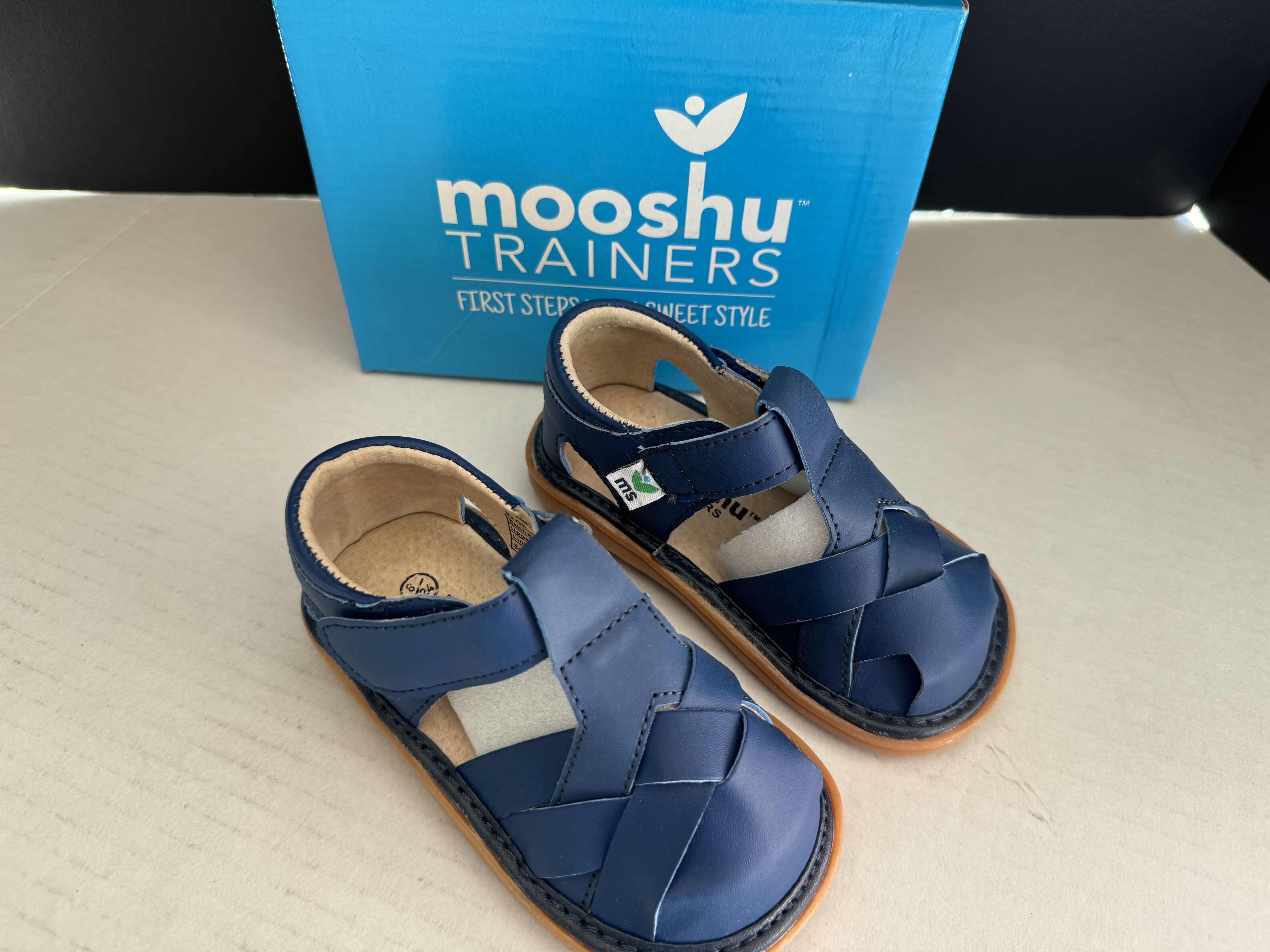 Photo 1 of BRAND NEW MOOSHU TRAINERS IN NAVY SIZE 8