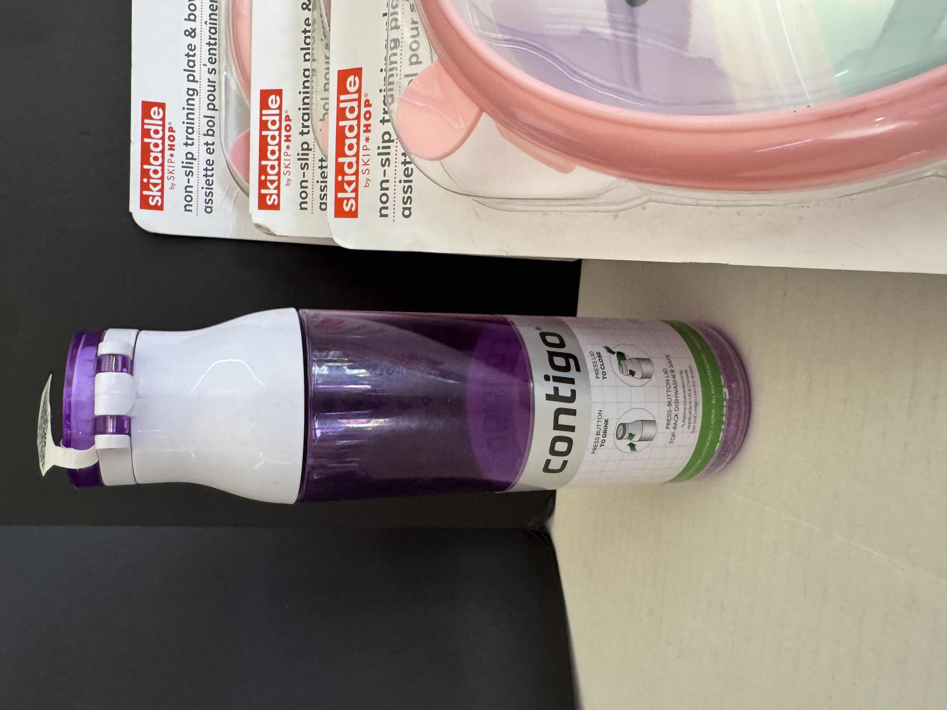 Photo 1 of 5- BRAND NEW KITCHEN ESSENTIALS: SKIDADDLE TRAINING PLATE & BOWL & 2 WATER BOTTLES