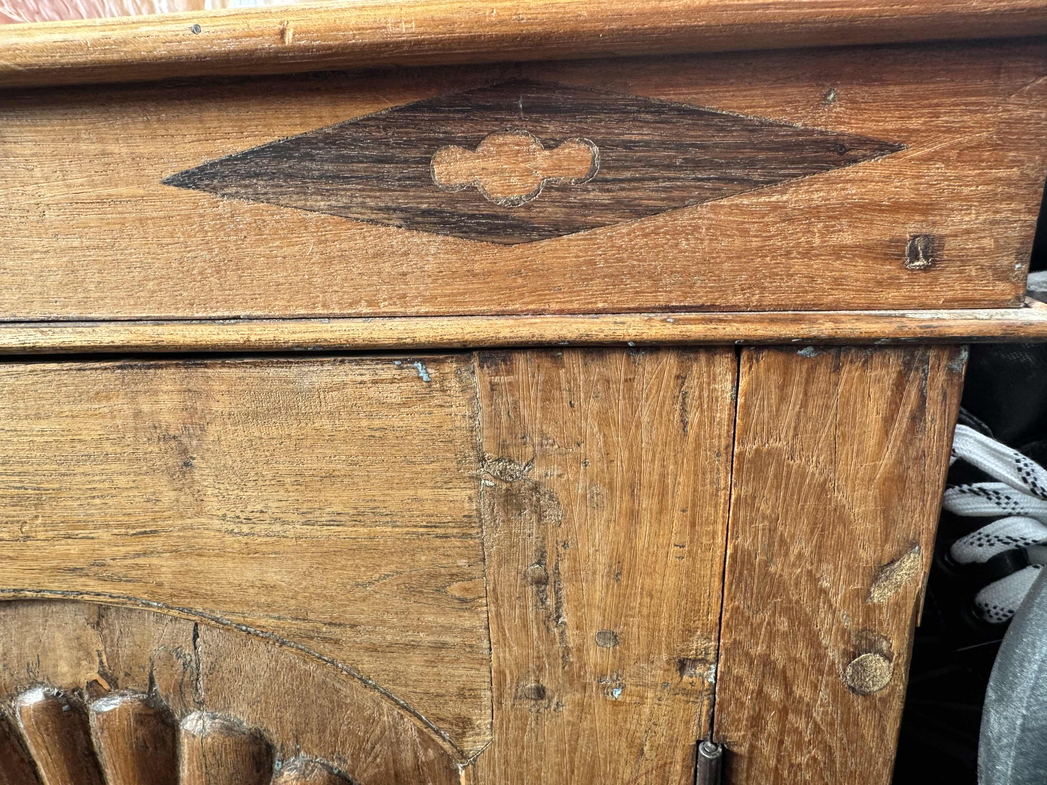 Photo 1 of 2 PIECE BALINESE HAND CRAFTED SUNFLOWER CARVED “HIGH BOY” CABINET 36” X 14” H44”