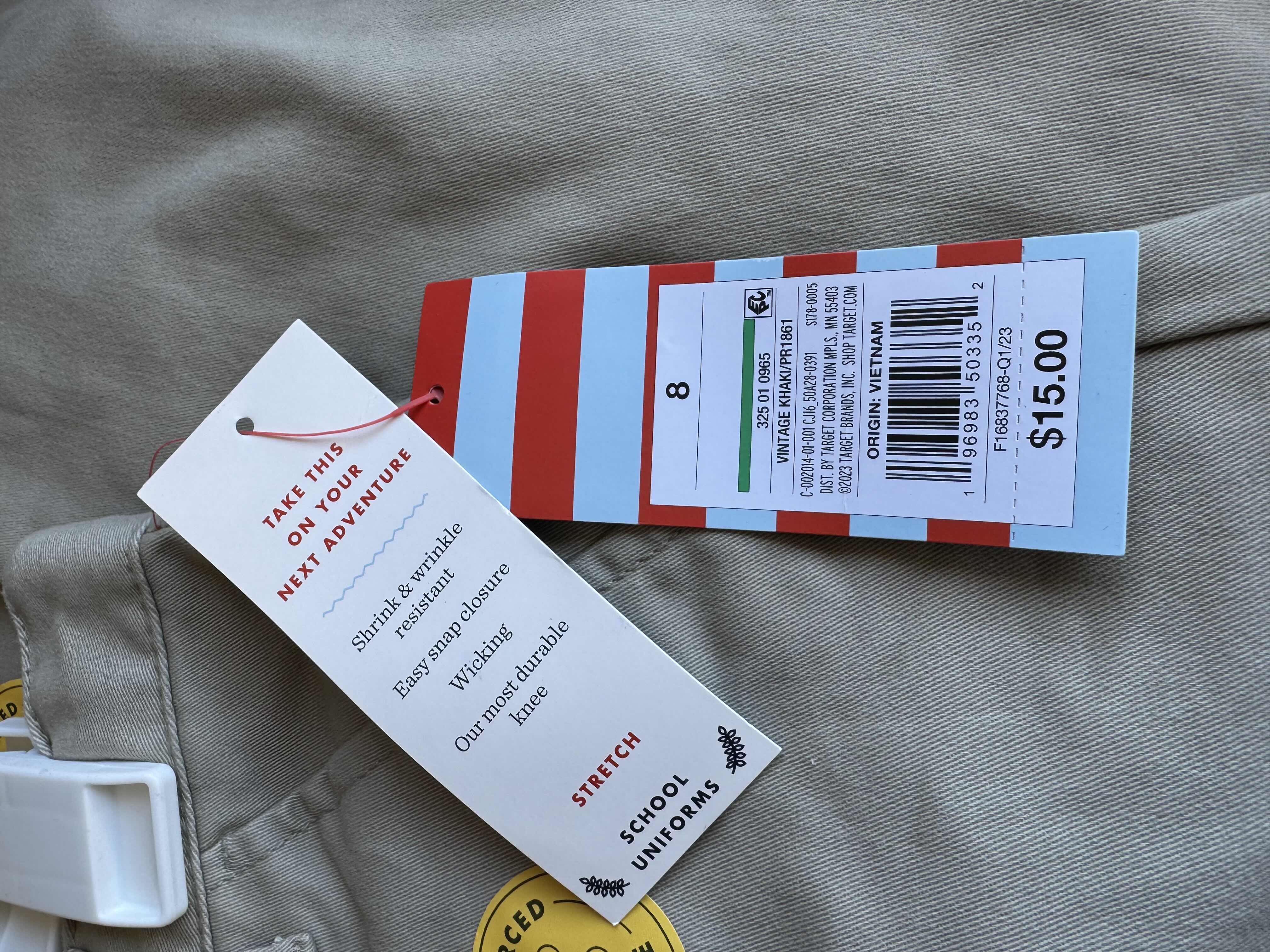 Photo 1 of 4-BRAND NEW PAIRS OF CAT & JACK KHAKI SCHOOL UNIFORM PANTS SIZE 8