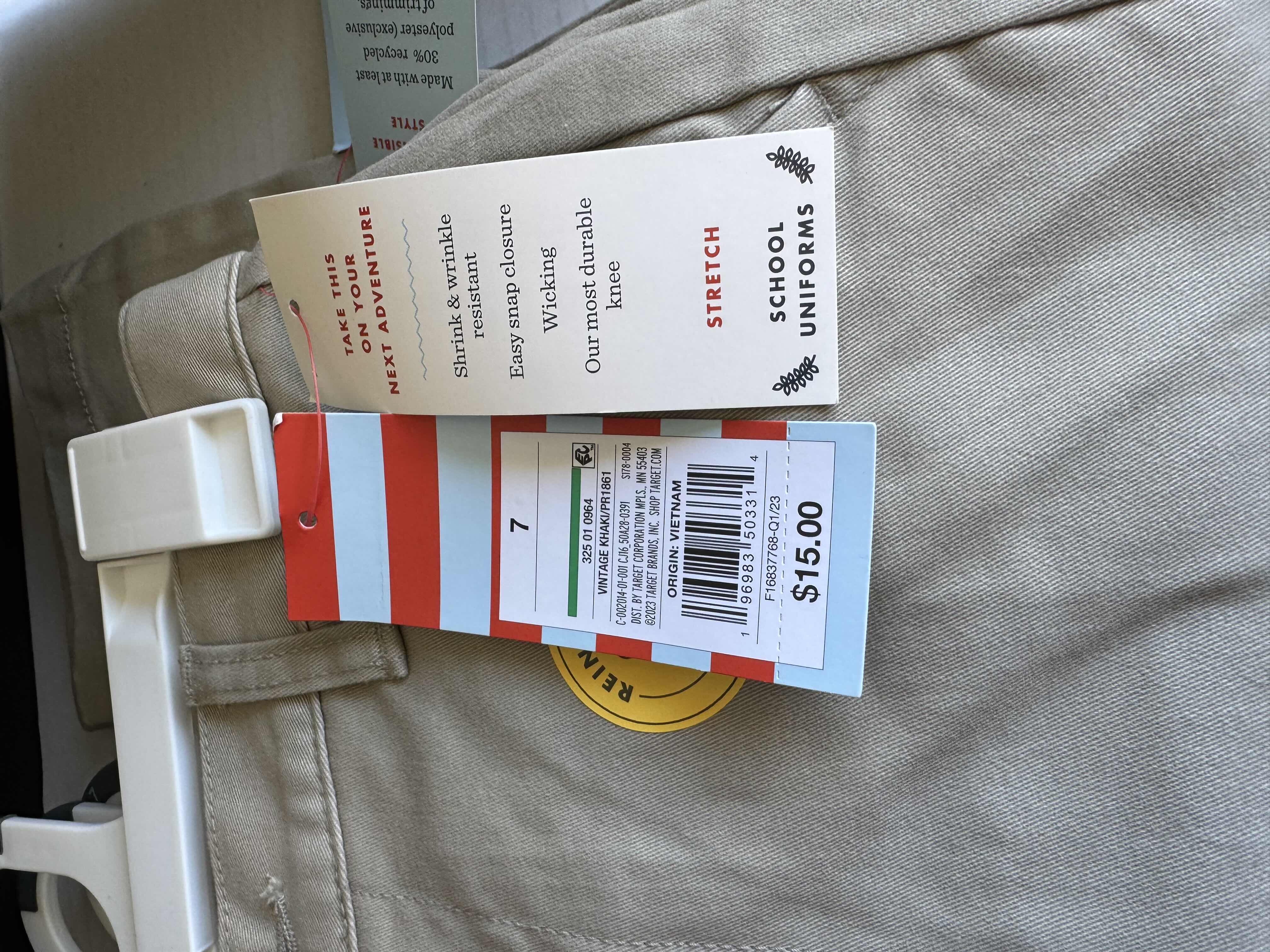 Photo 1 of 4-BRAND NEW PAIRS OF CAT & JACK KHAKI SCHOOL UNIFORM PANTS SIZE 7