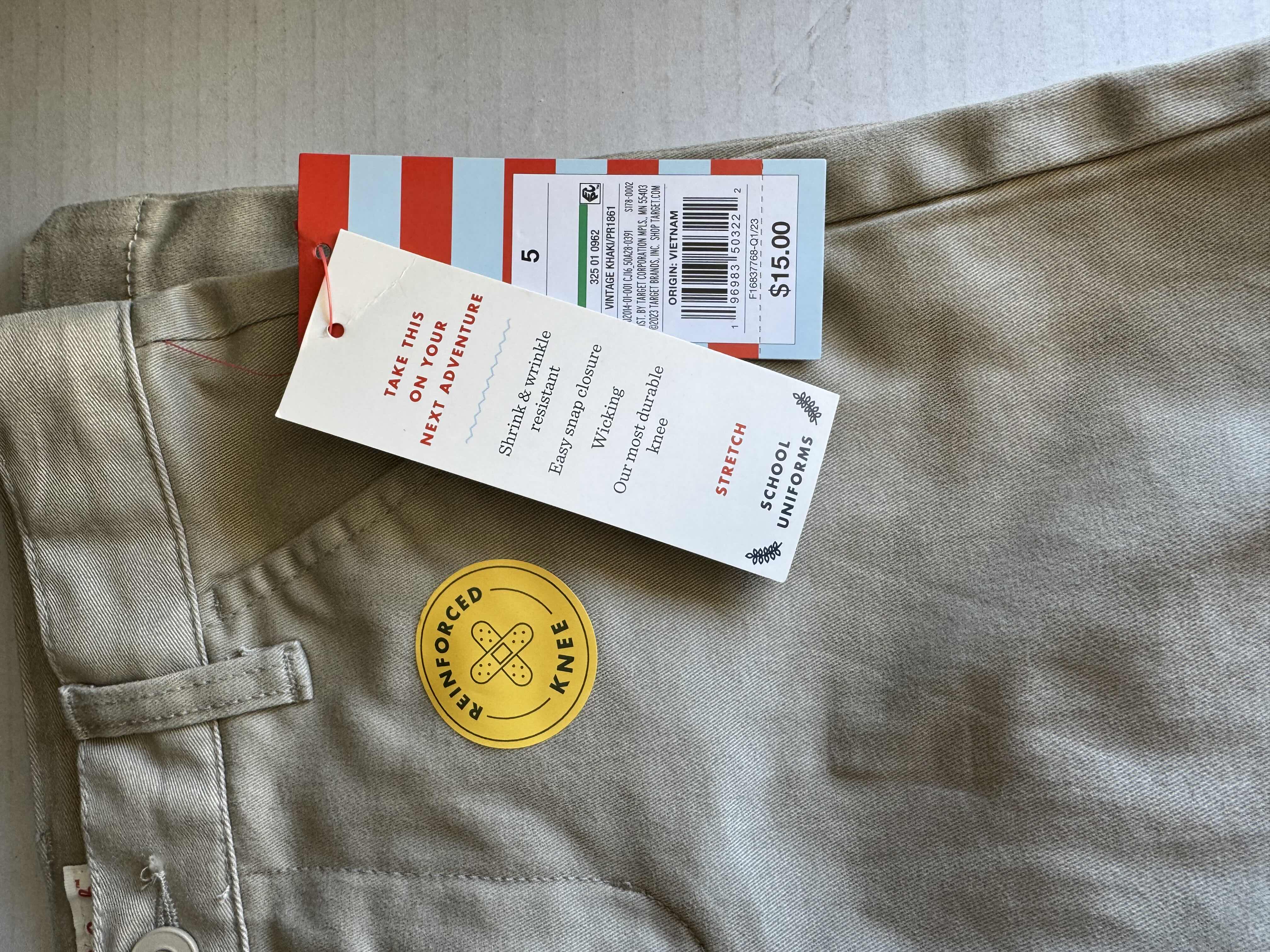 Photo 1 of 4-BRAND NEW PAIRS OF CAT & JACK KHAKI SCHOOL UNIFORM PANTS SIZE 5