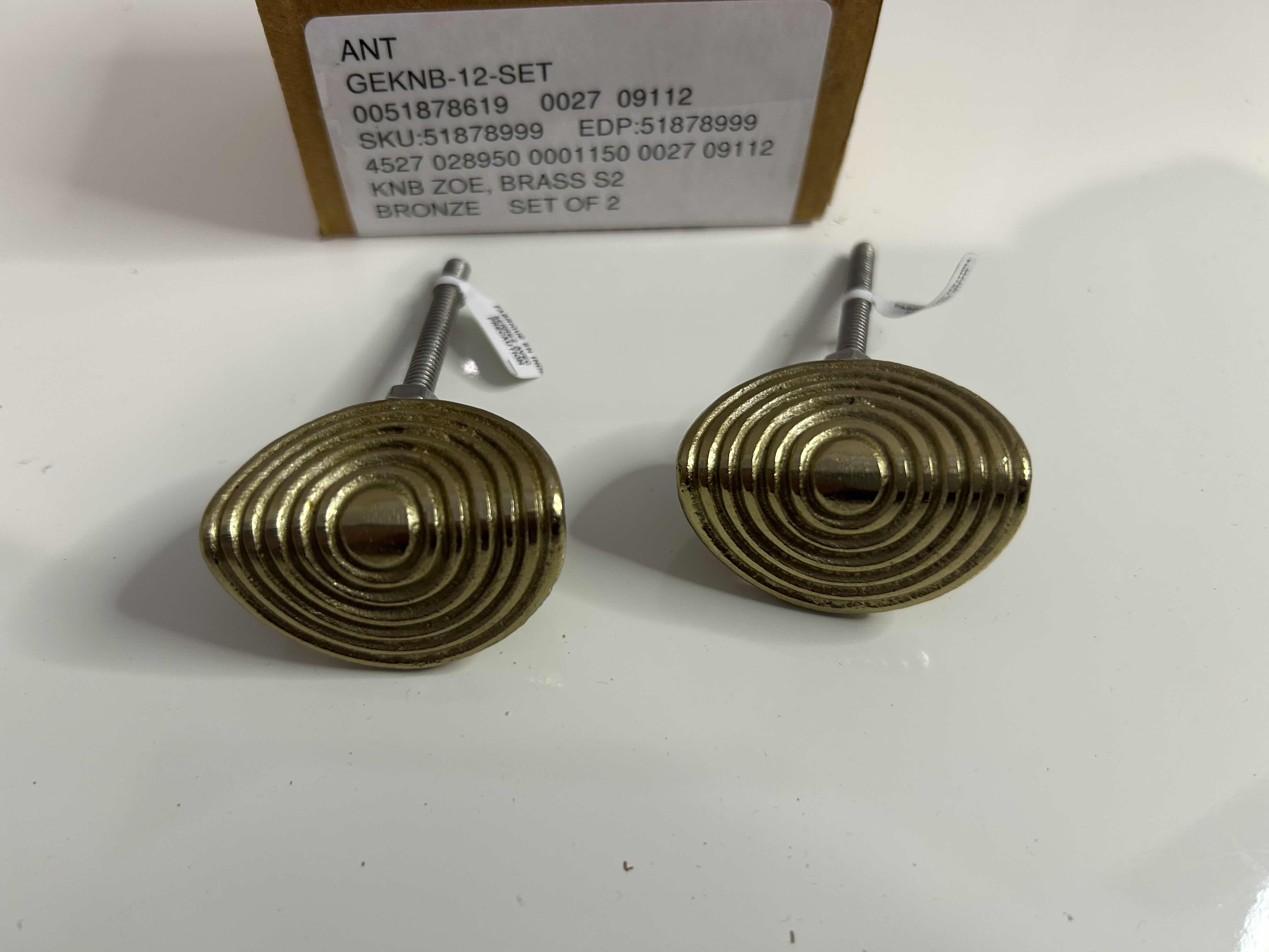 View 2 of BRAND NEW ANTHROPOLOGIE SET OF TWO BRONZE ZOE PULLS