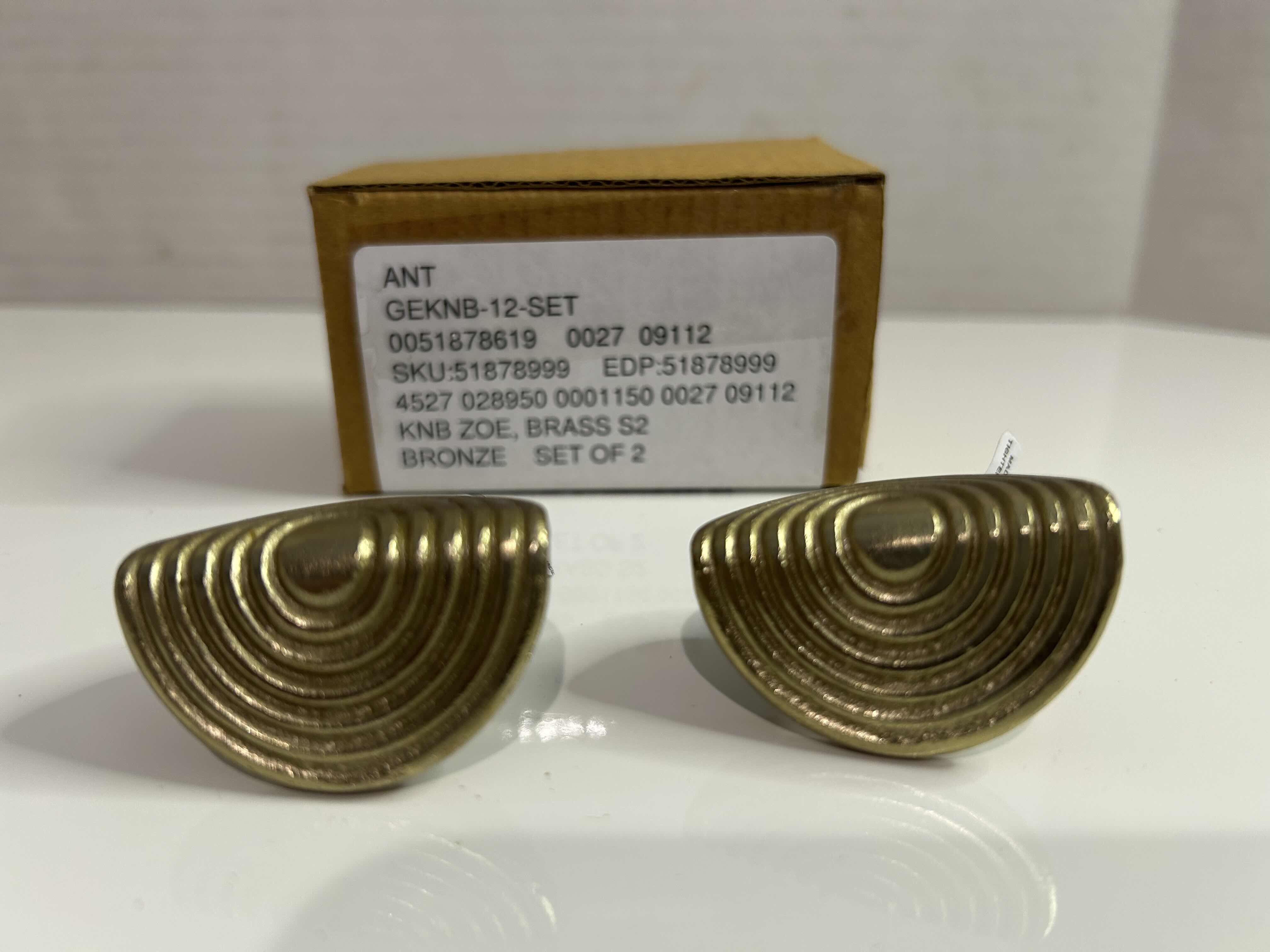 View 1 of BRAND NEW ANTHROPOLOGIE SET OF TWO BRONZE ZOE PULLS
