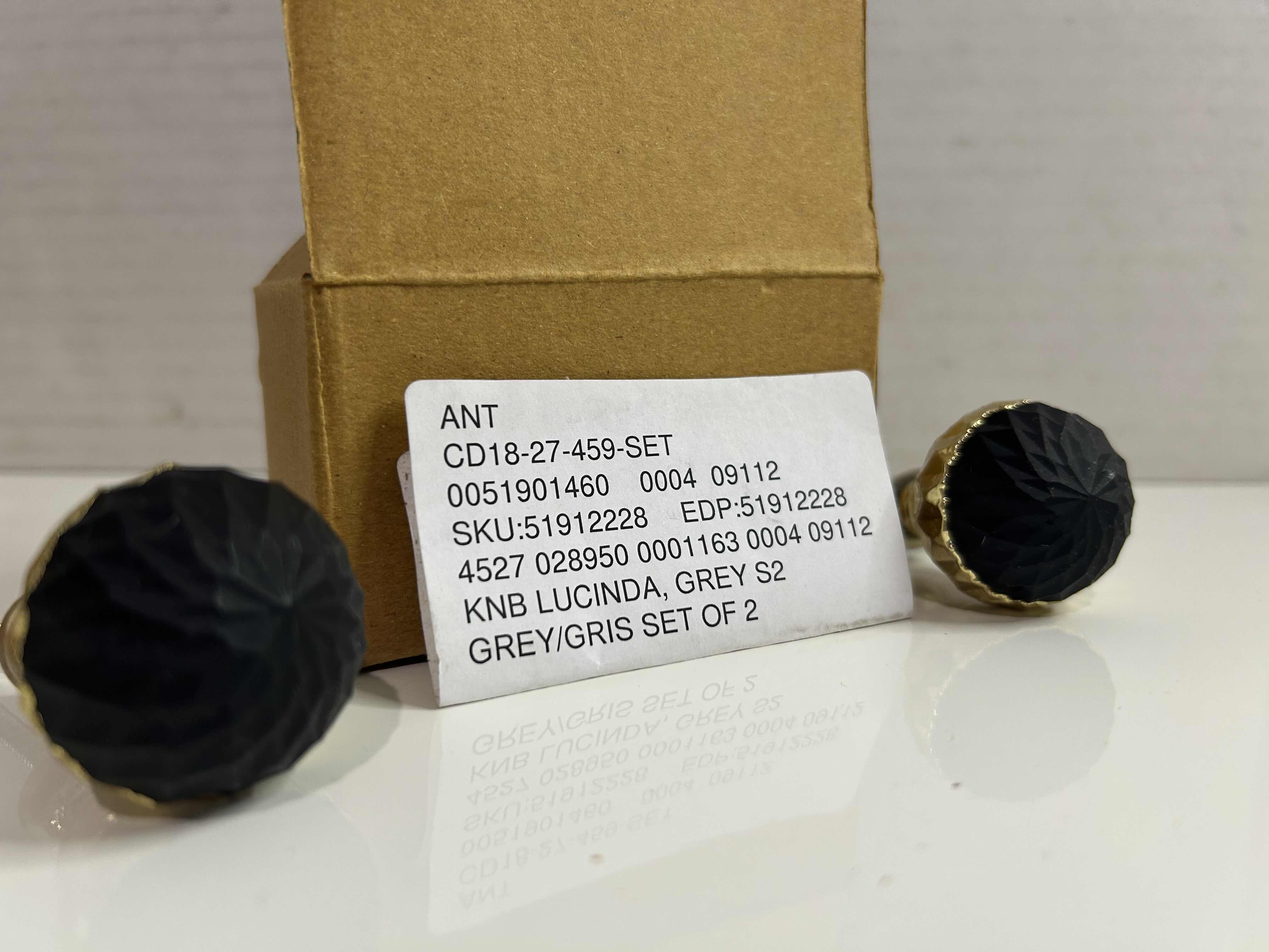 Photo 1 of BRAND NEW ANTHROPOLOGIE LUCINDA KNOBS IN BRONZE AND GREYISH BLACK SET OF 2 IN BOX