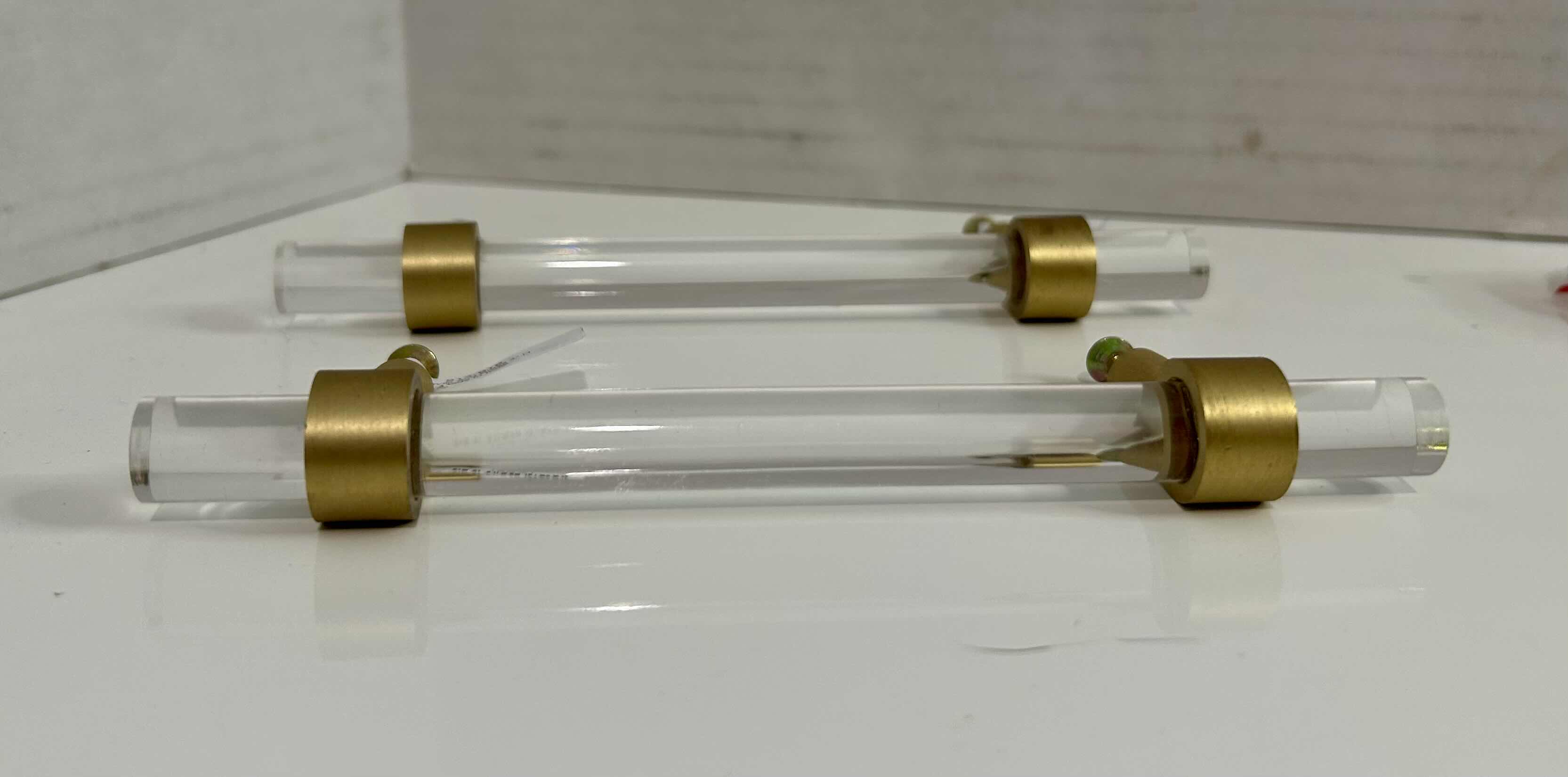 Photo 1 of 2-BRAND NEW 6” ACRYLIC AND BRASS HANDLES