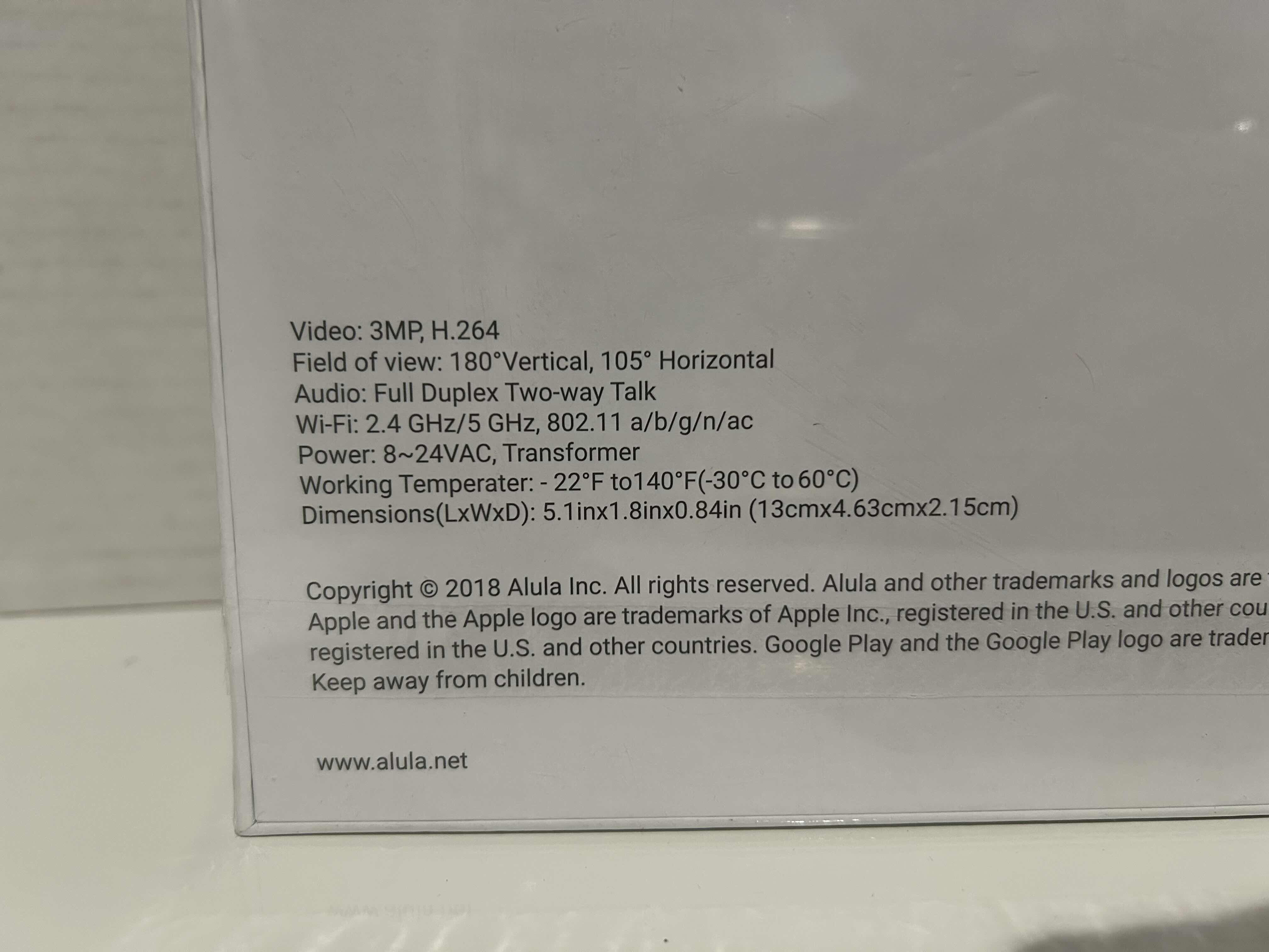 Photo 1 of BRAND NEW ALULA DOORBELL CAMERA MODEL RE703