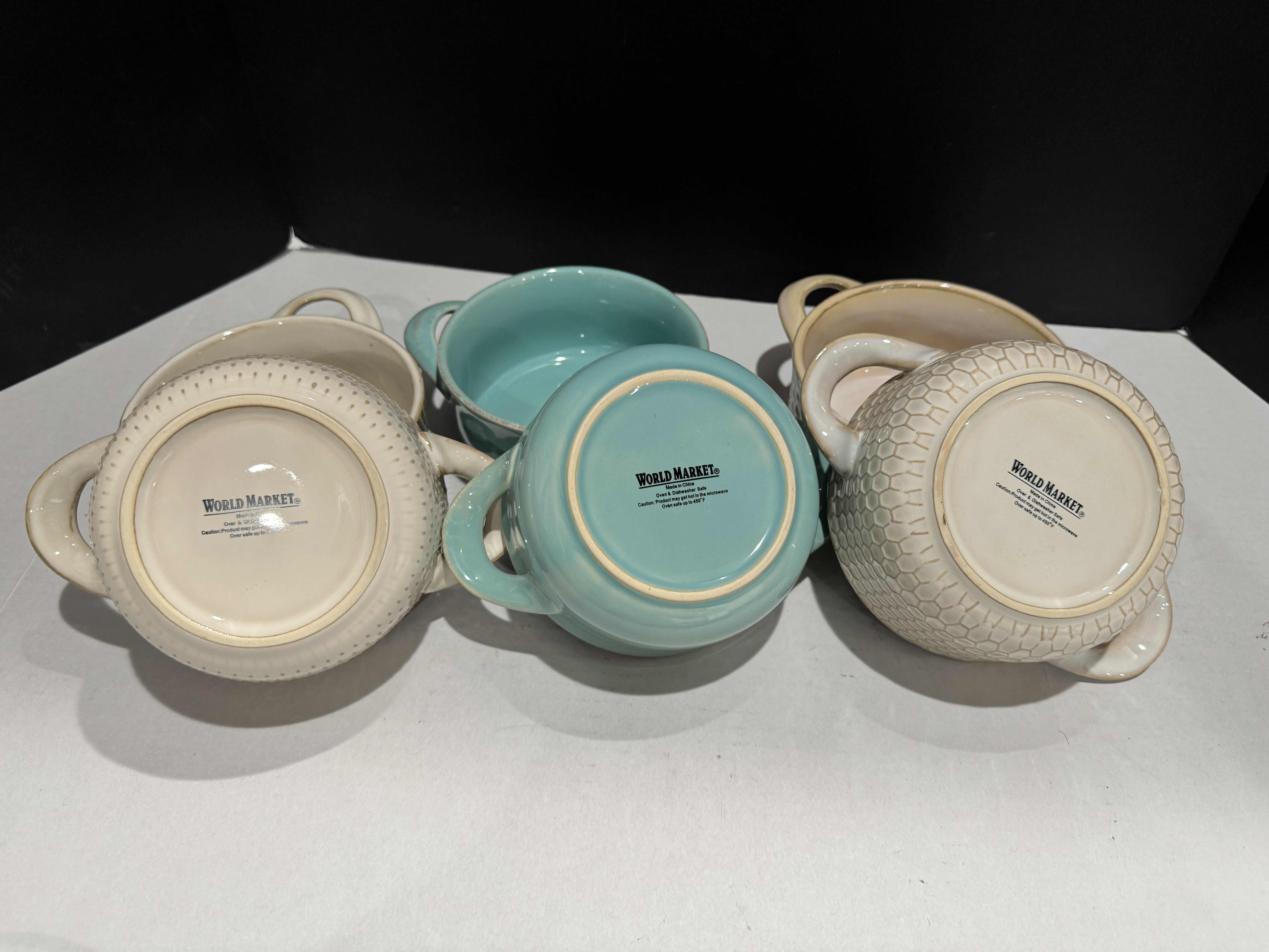 Photo 1 of 6- LARGE CERAMIC SOUP BOWLS