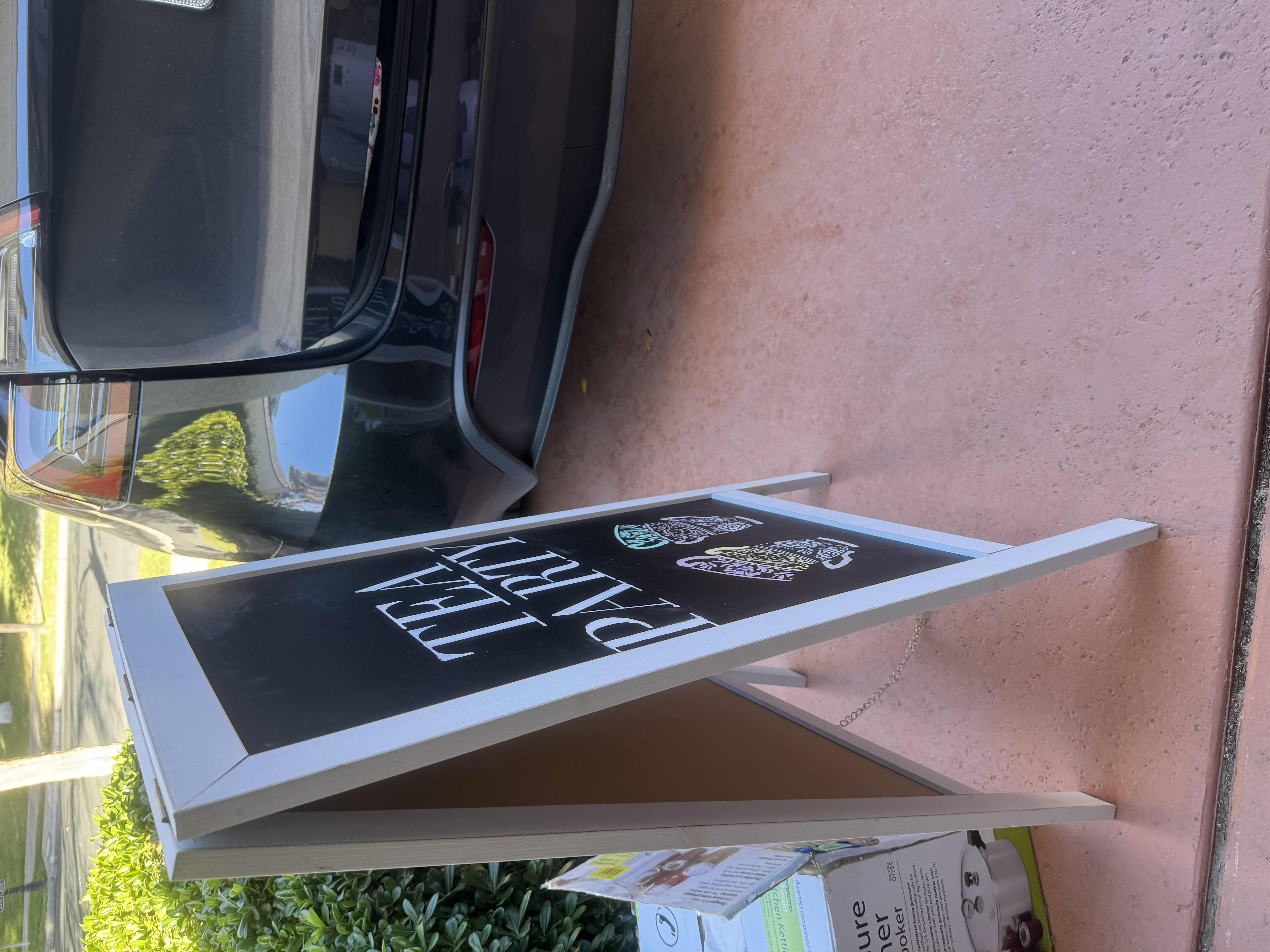 Photo 1 of BIFOLD 2 SIDED 22” X 40”  DISPLAY SIGN "TEA PARTY"