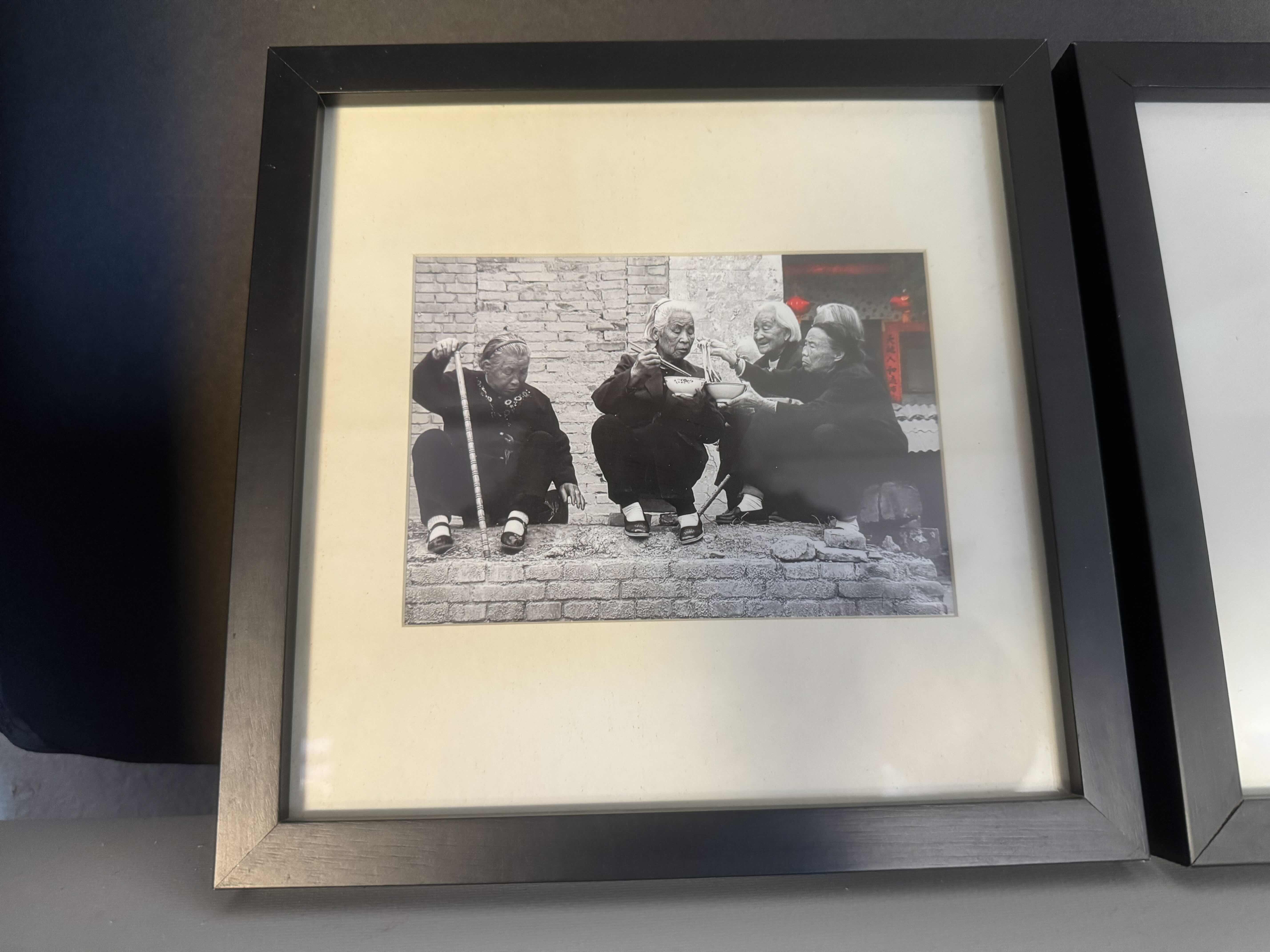 Photo 2 of 2- JAPANESE ARTWORK - BLACK AND WHITE WITH RED ACCENTS 9” X 9”