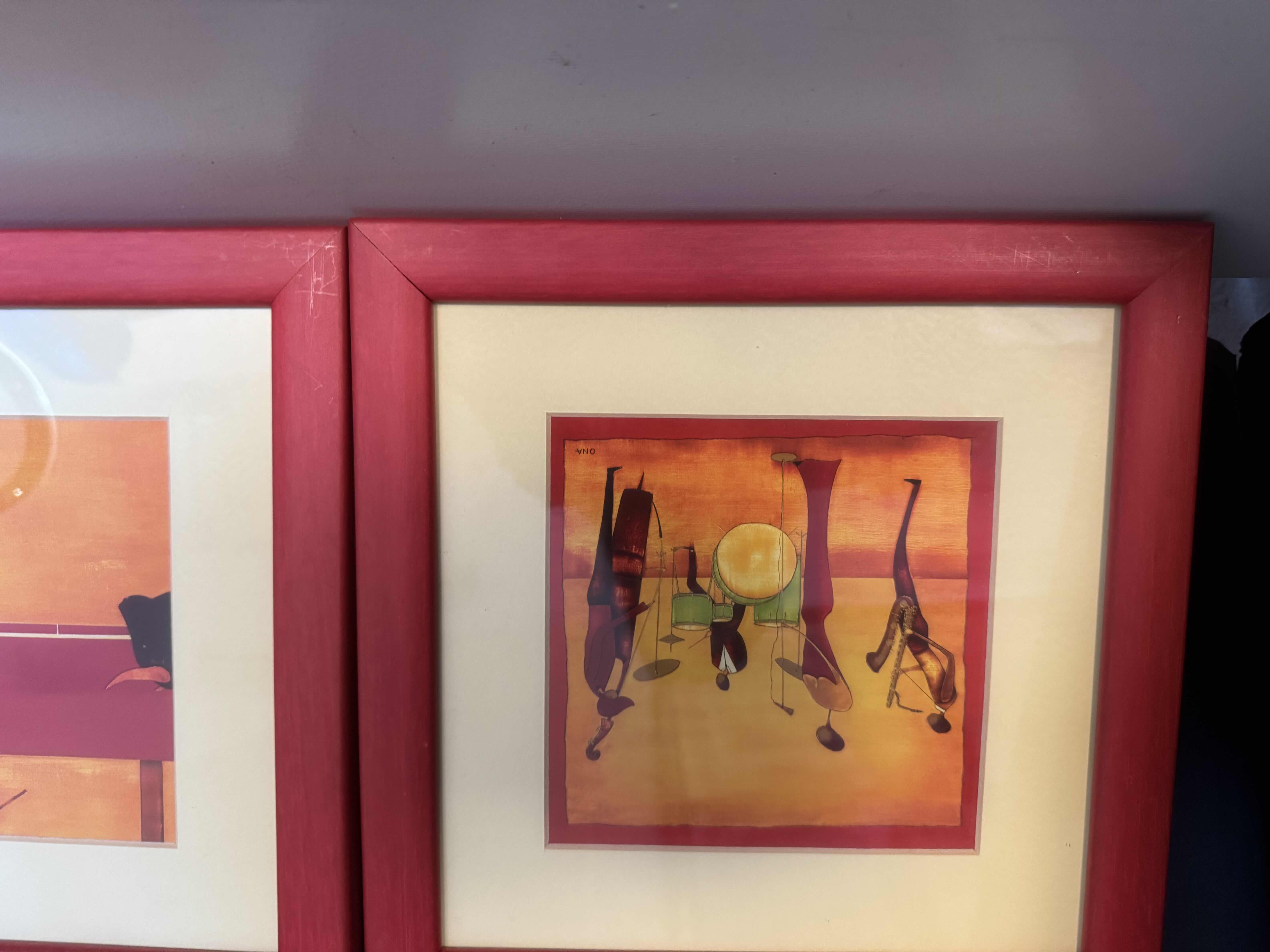 Photo 1 of BAND AND BULL FIGHTING ARTWORK SET 10”X 10”