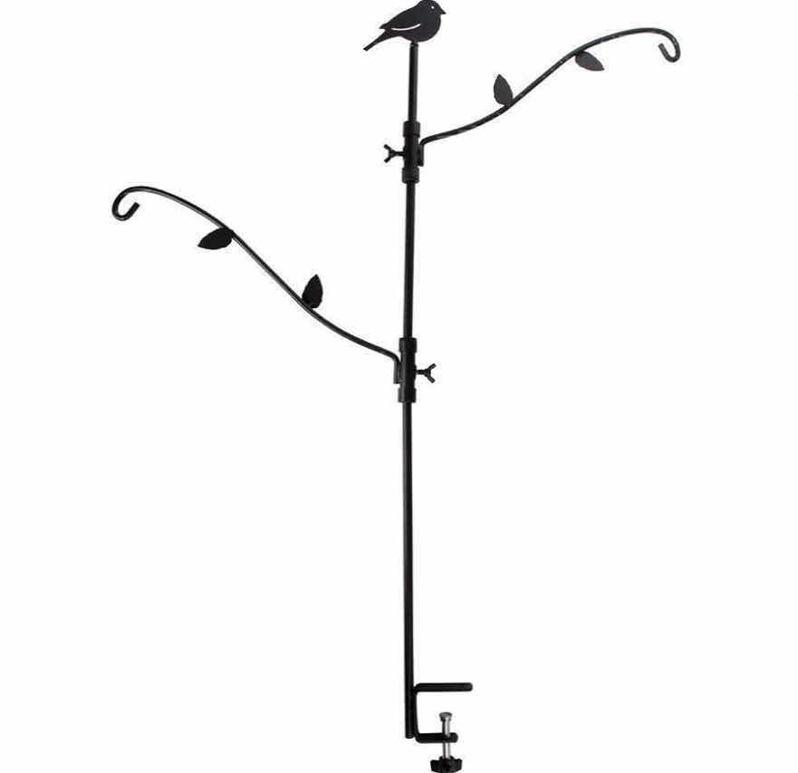 Photo 1 of 8-HOME -X Multi-Hook Bird Feeder Pole Deck Kit with Two Adjustable Branches, Small Mesh Bird Feeder, Hanging Bird Feeding Tube, Hanging Hummingbird Feeder, Bird Feeding Tray Set of 2 Hummingbird Feeders